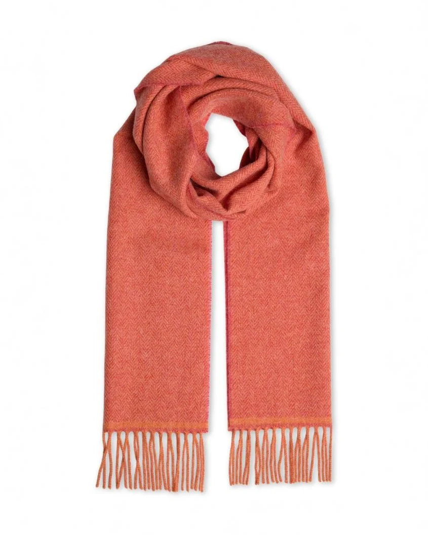 Long-Lasting Foxford Papaya Lambswool Scarf Certified