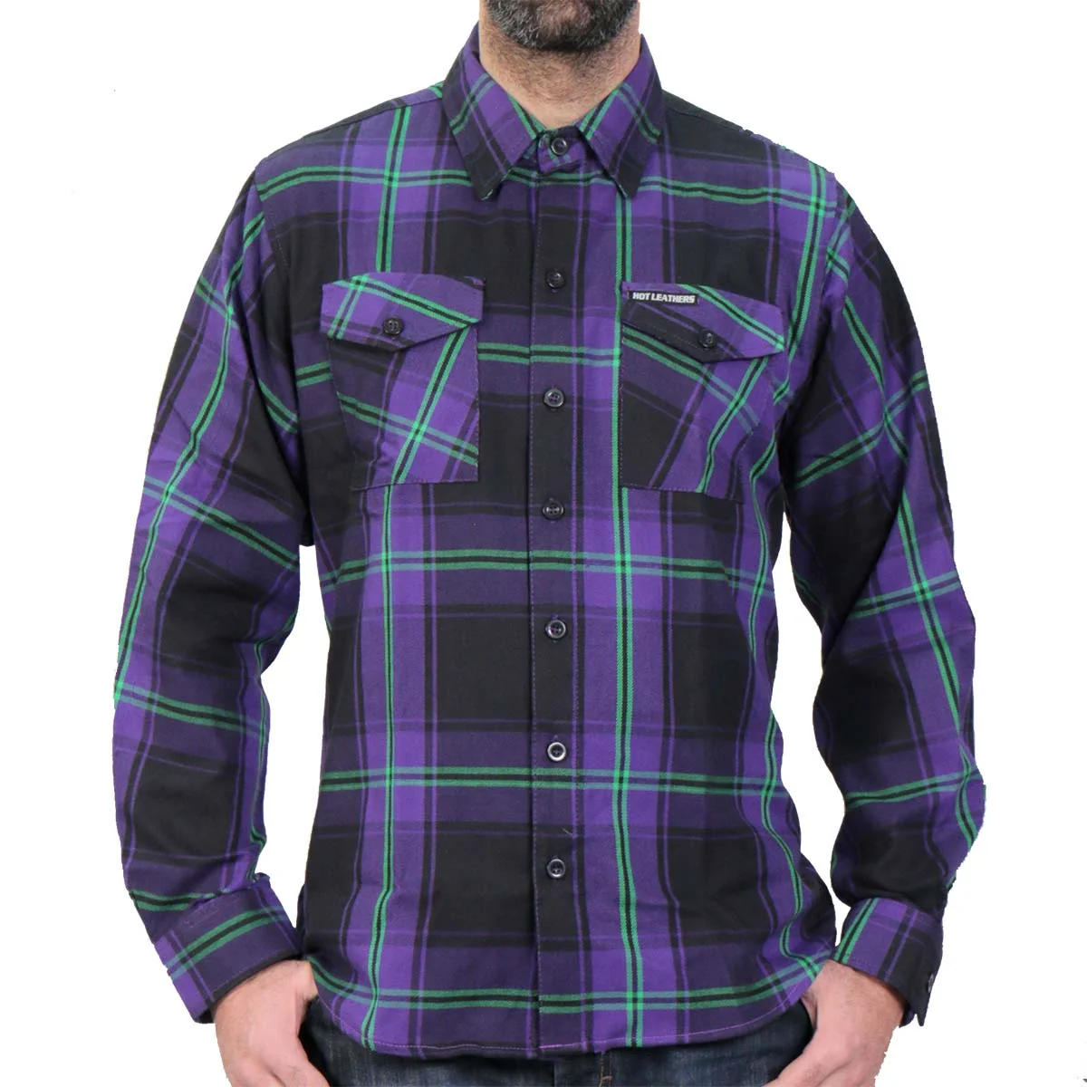Enhanced Hot Leathers FLM2011 Men's Voodoo Flannel Long Sleeve Shirt Expertly Made