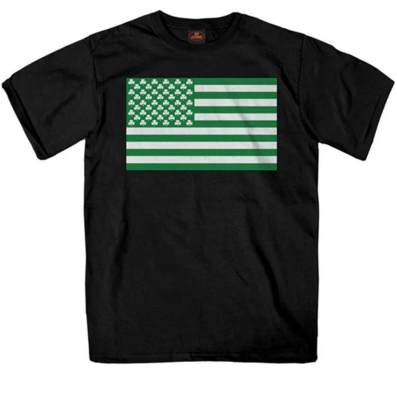 Smooth Hot Leathers GMS1461 Men s Shamrock Flag Black T-Shirt Proven