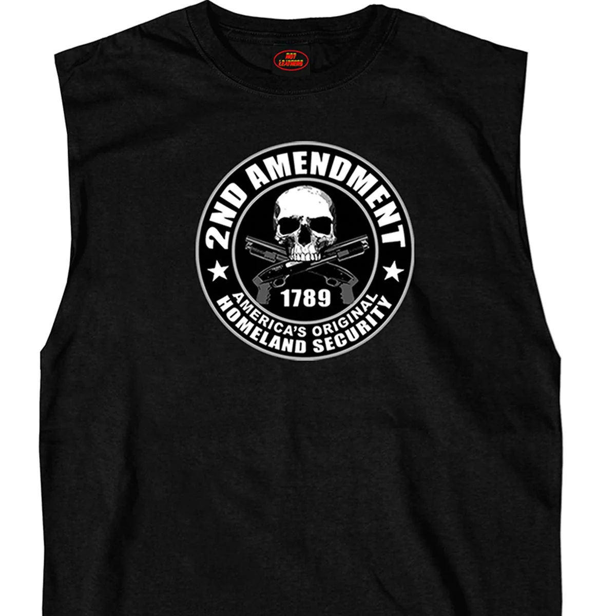 Prestigious Hot Leathers GMT3207 Men s Shooter 2nd Amendment Black Sleeveless Tank Top Shirt Organic