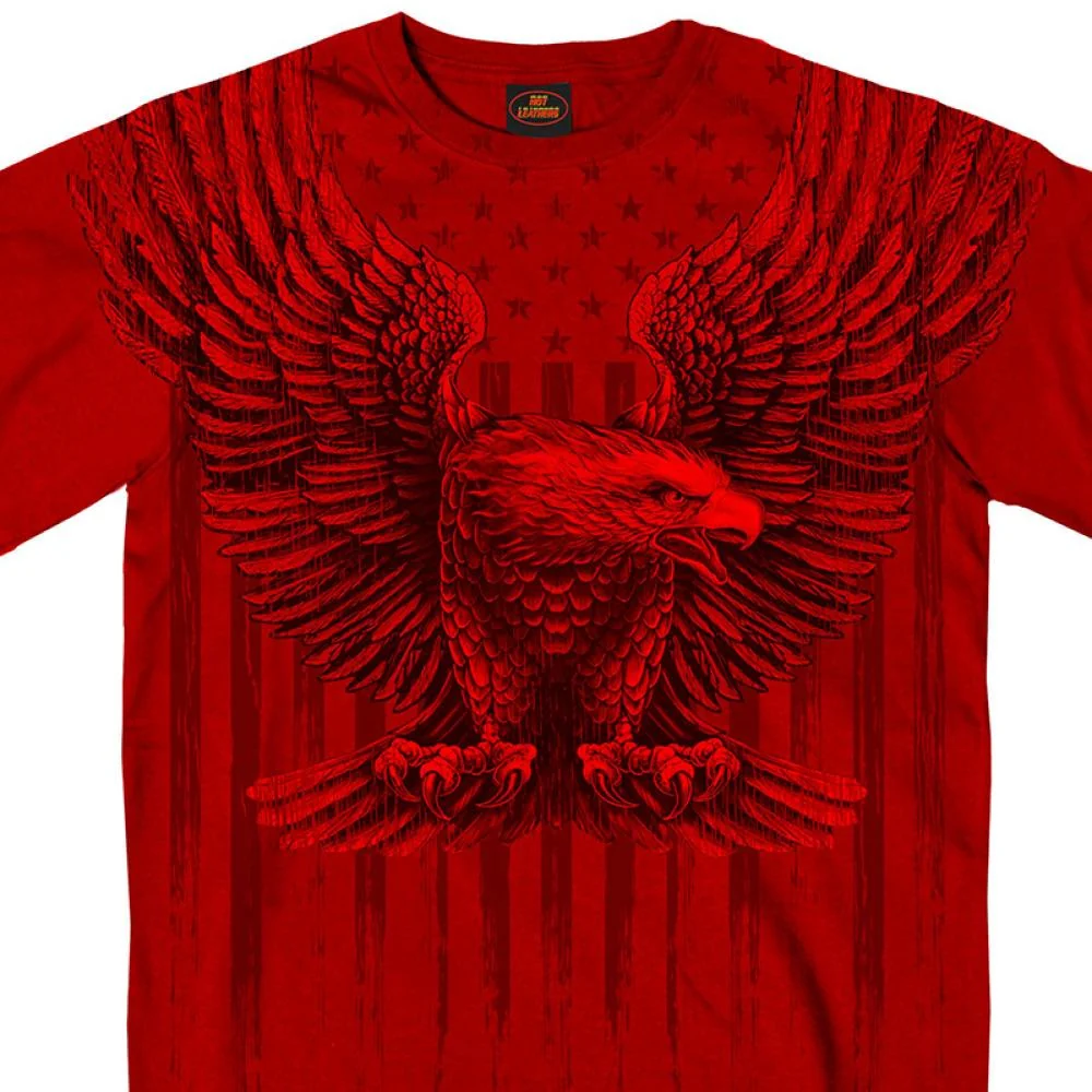 Superior Hot Leathers GMS1482 Men s Short Sleeve Upwing Eagle Red Cardinal T-Shirt Secure