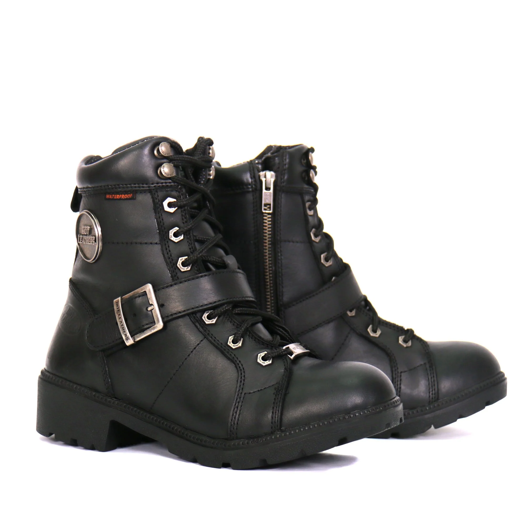 Flexible Hot Leathers Women's Road Siren Black Lace-Up Boots - BTL1004Road SirenRoad Siren Verified
