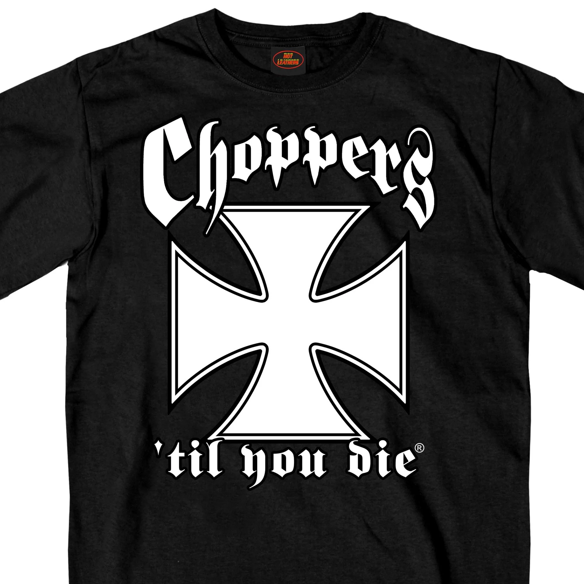 Selected Hot Leathers GMS1455 Mens Classic Chopper's 'Til You Die Black T-Shirt Genuine