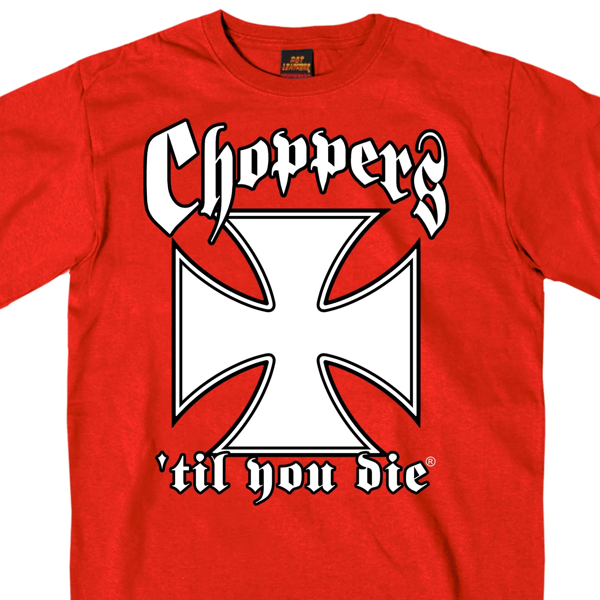 Secure Hot Leathers GMS1456 Mens Classic Chopper's 'Til You Die Classic Red T-shirt Quality