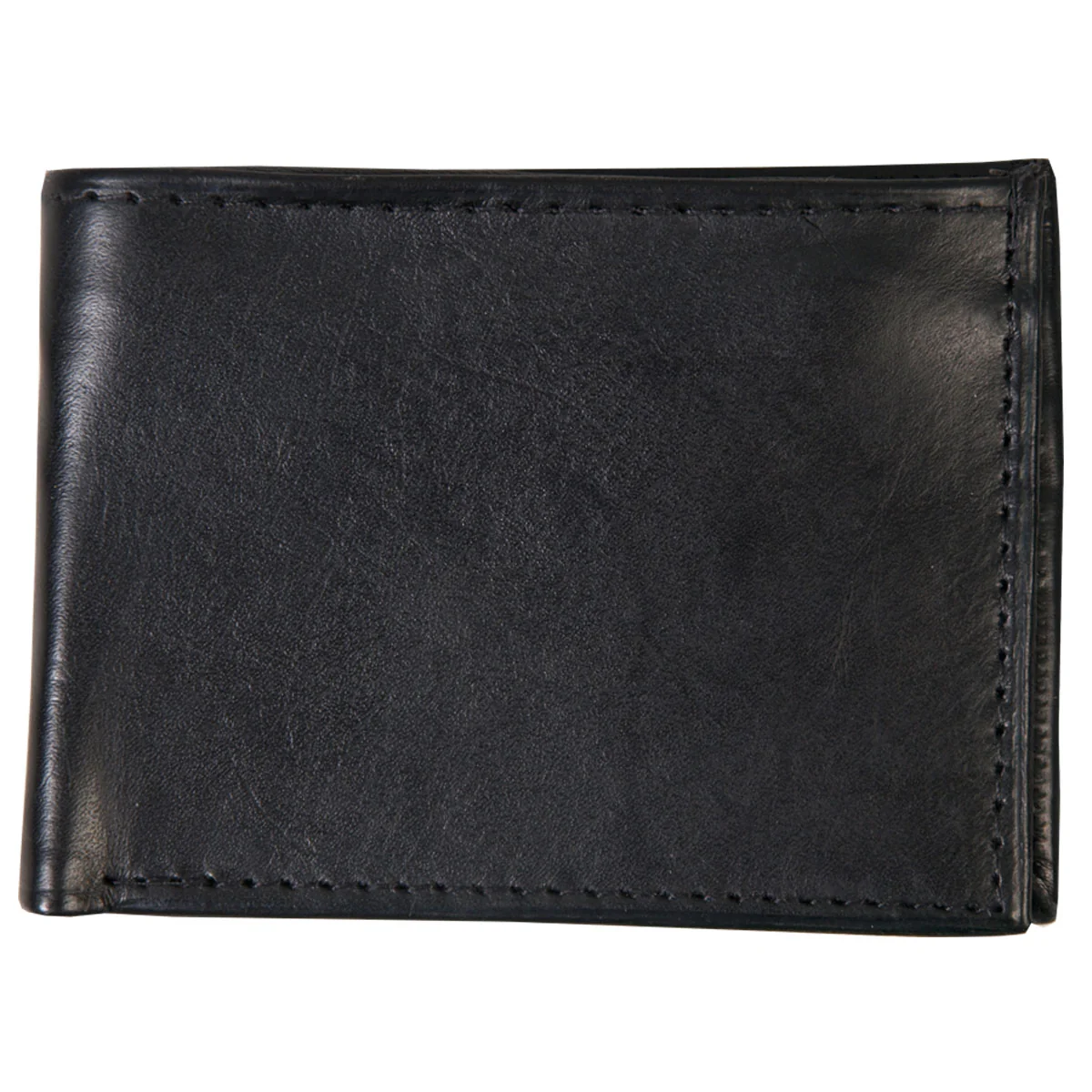 Detailed Hot Leathers WLD1003 Black Leather Bi-Fold Wallet with Picture Flap Artisan