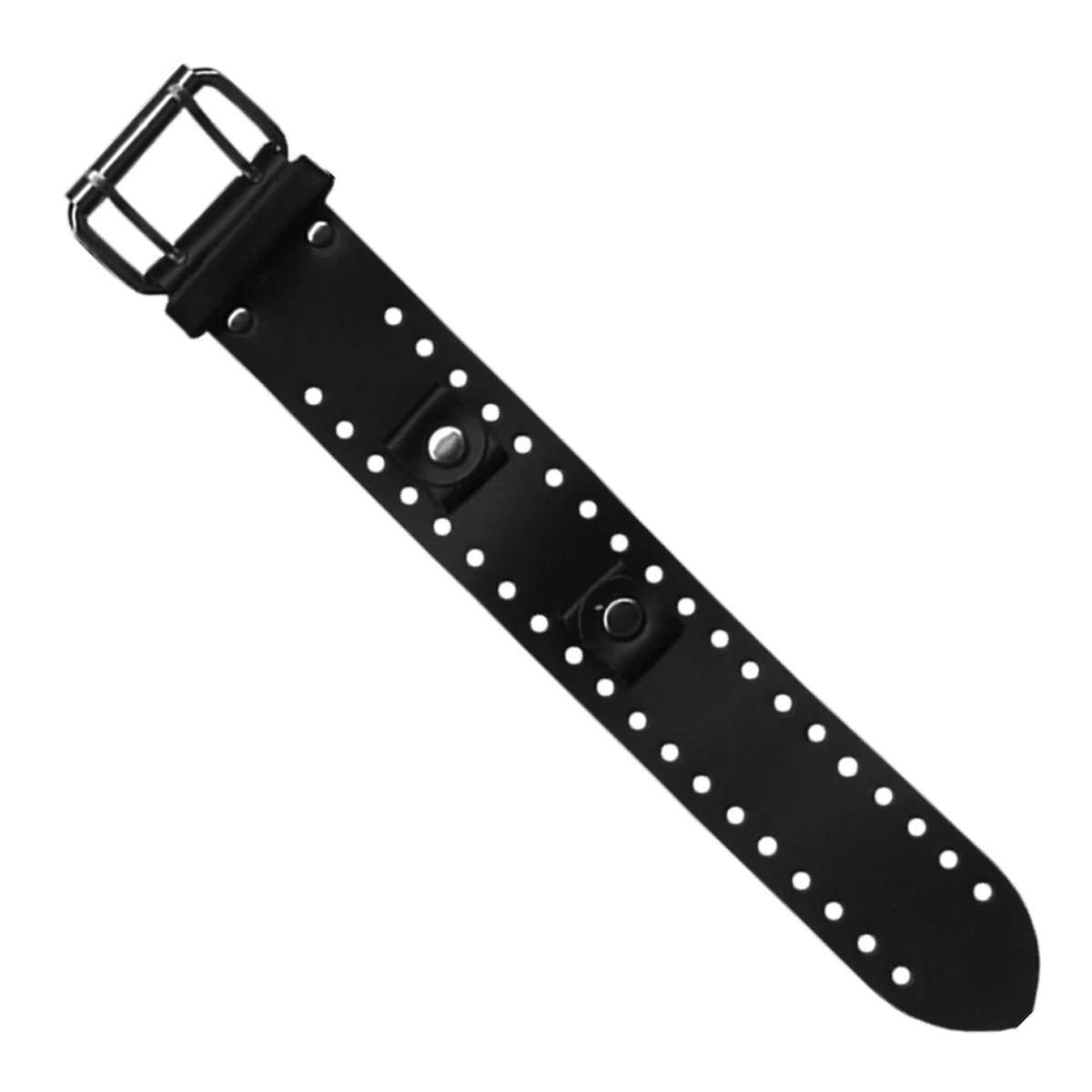 Convenient Hot Leathers WTB1012 Black Leather Watch Band with Silver Rivets Luxury