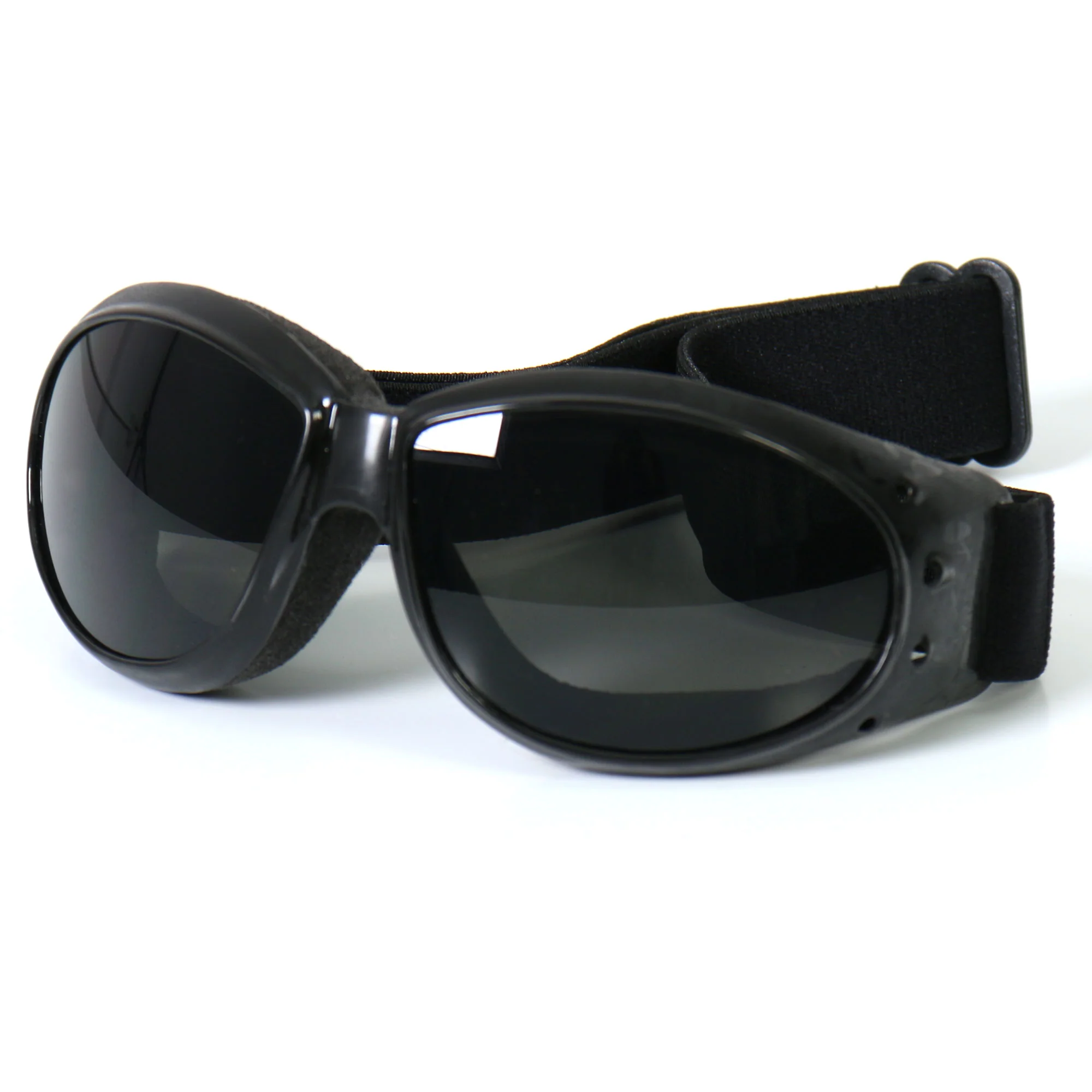 Certified Hot Leathers SGG1004 Eliminator Style Motorcycle Riding Goggles with Smoke Lenses Powerful