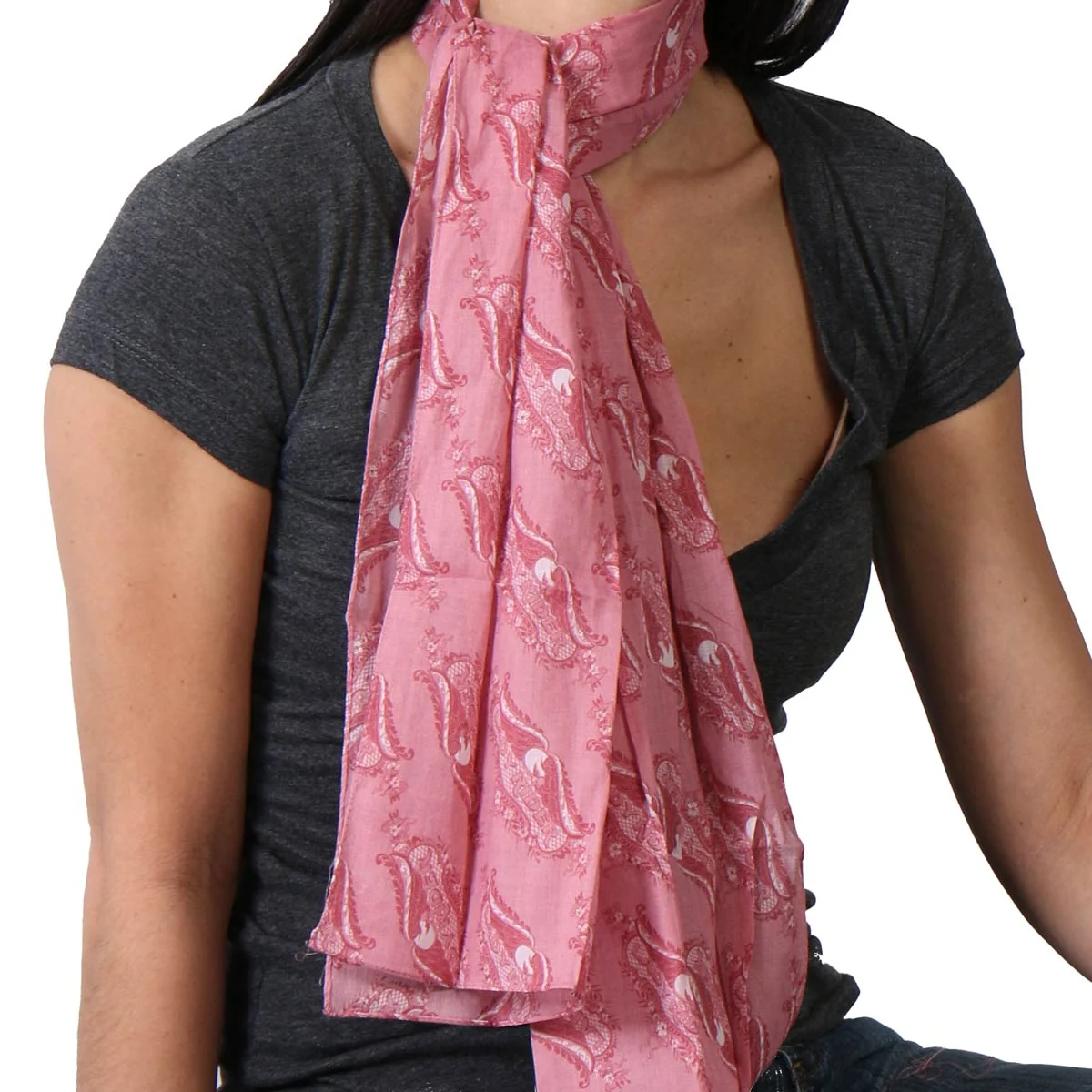 High-Quality Hot Leathers SCF1000 Pink Lace Eagle Lady Rider Scarve Natural