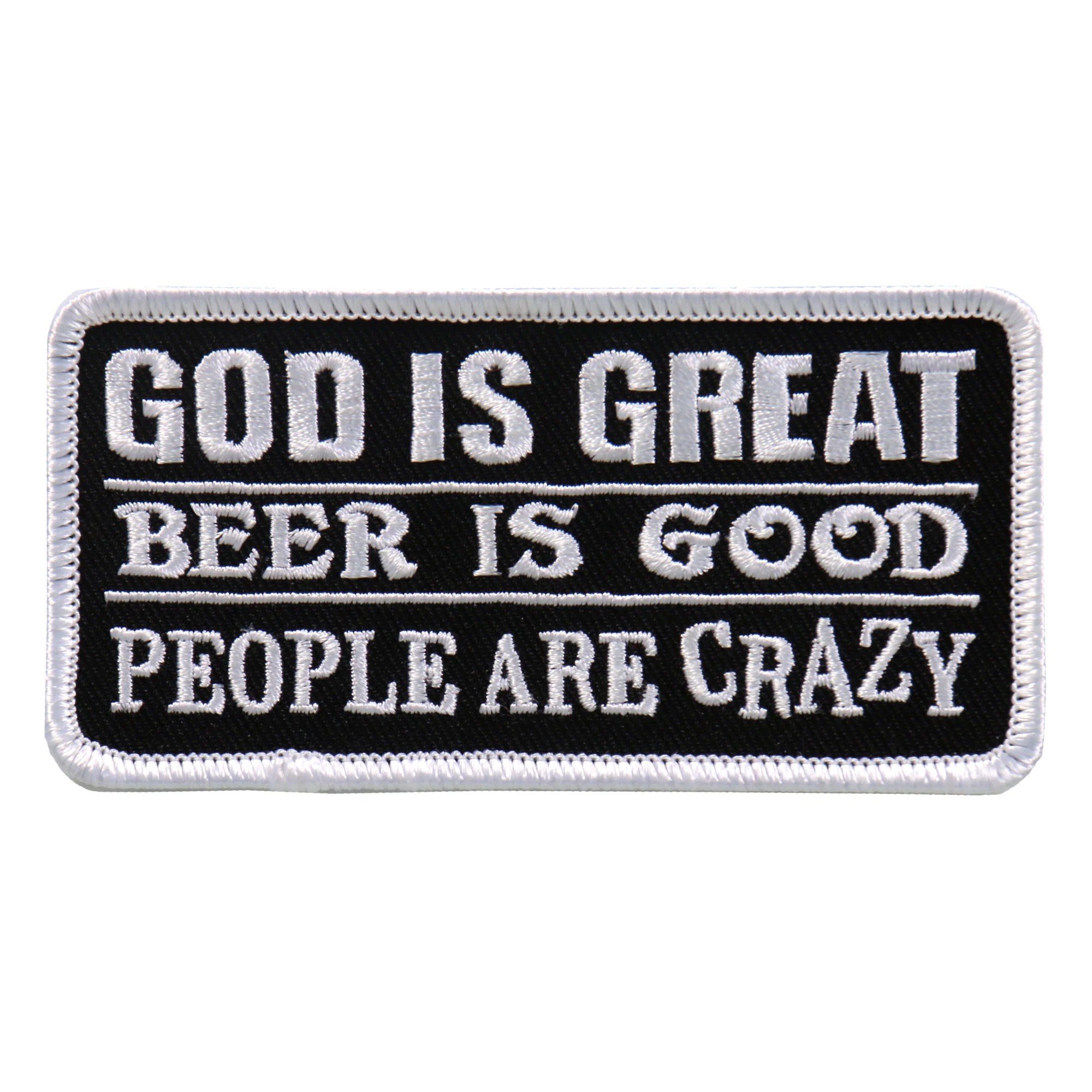 Quality Hot Leathers PPL9637 God Is Great Beer Is Good 4 x2 Patch Next-Generation