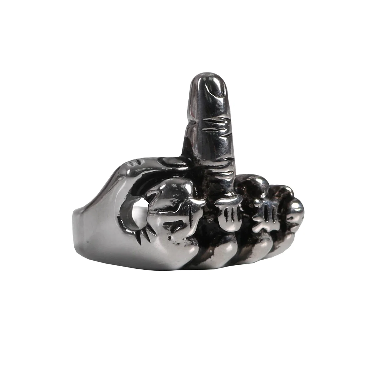 Quality Hot Leathers JWR2119 Men's Middle Finger Stainless Steel Ring Stylish