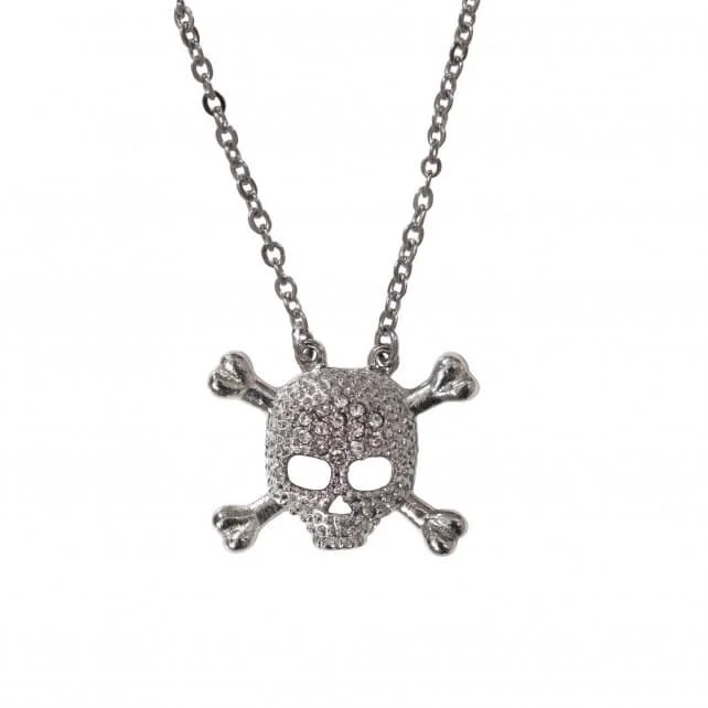 Outstanding Hot Leathers JWN1002 Skull and Cross Bones Necklace Contemporary
