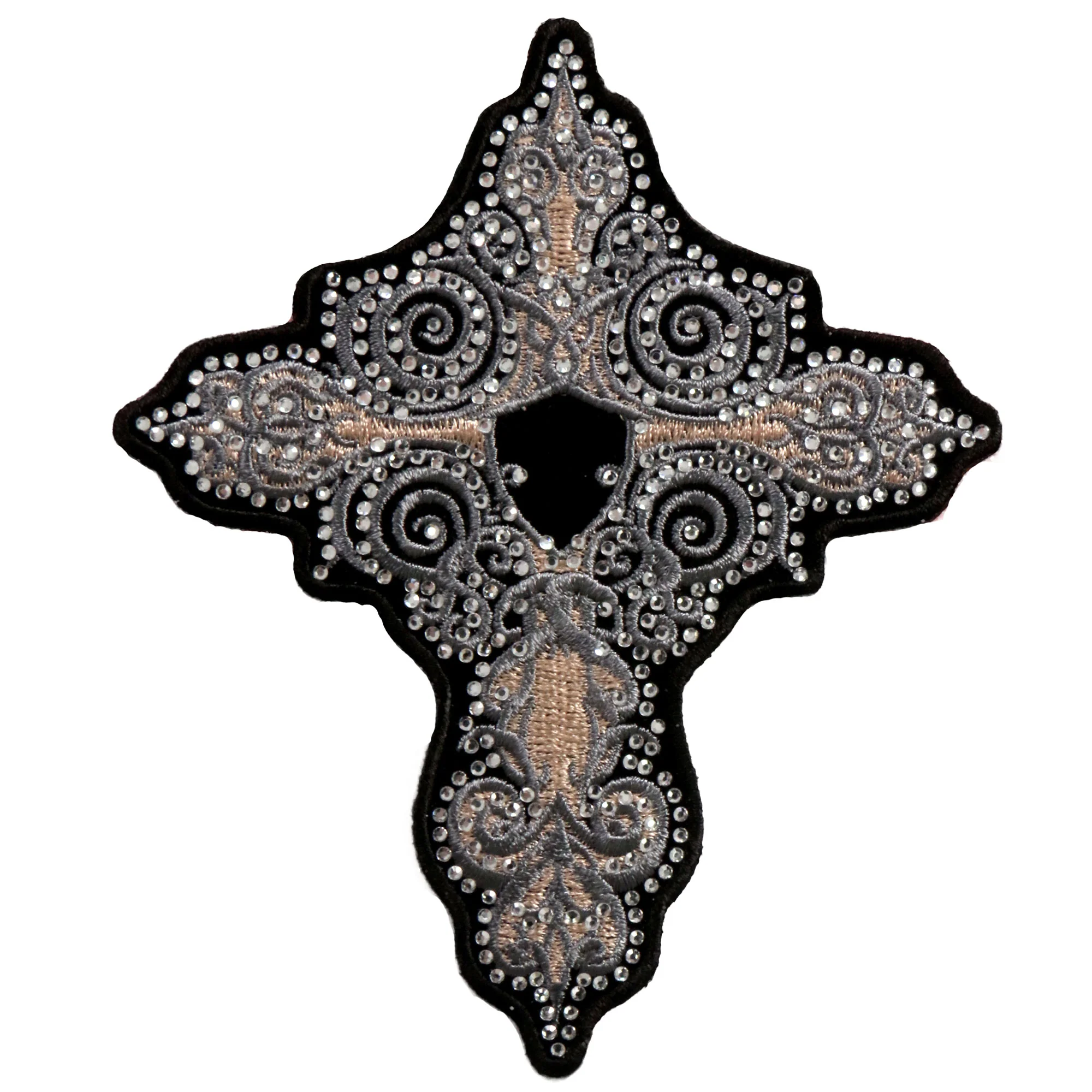 Premium Material Hot Leathers PPA9735 Rhinestone Cross 4 x 6 Patch Stylish
