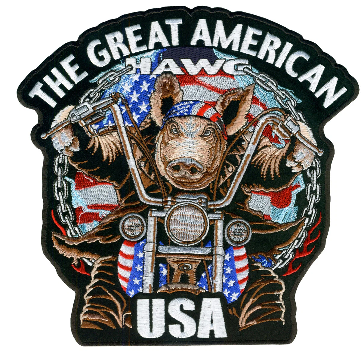 Traditional Hot Leathers PPA2950 Great Amerian Hawg 4 x 4 Patch Specialty
