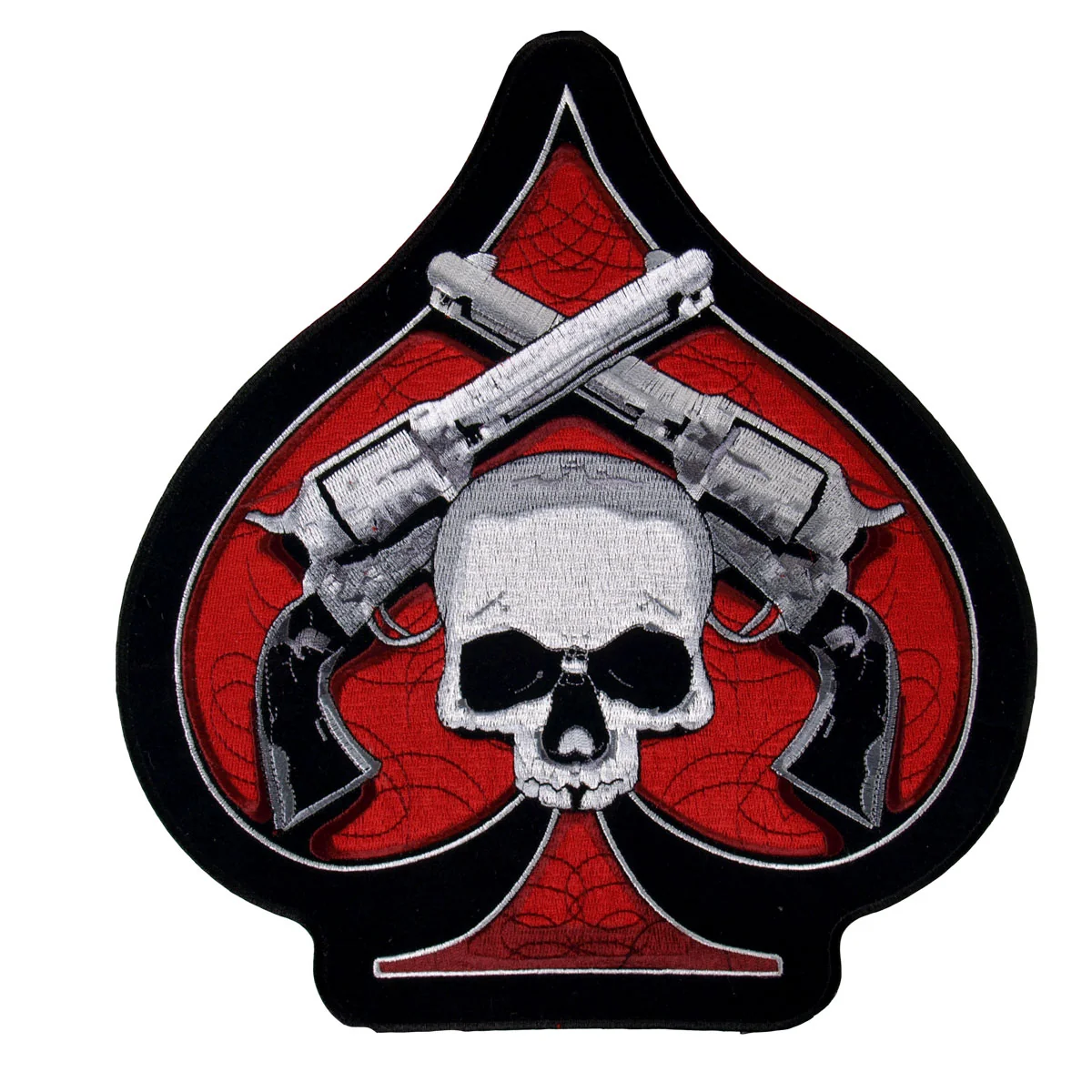 Smart Hot Leathers PPA1877 Skull and Pistols 10 x 11 Patch Functional