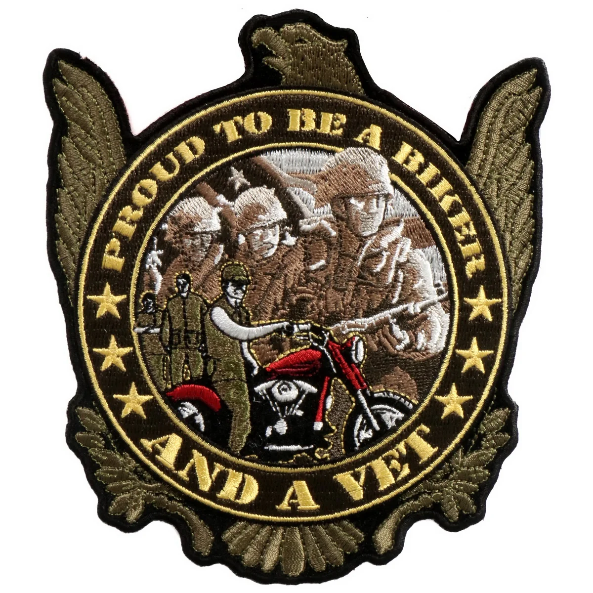Unique Hot Leathers PPA5500 Proud to be a Biker and a Vet Patch 5 x 6 Verified