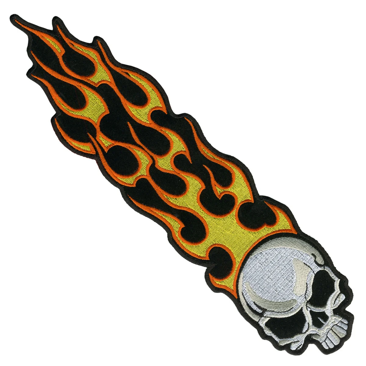 Relaxed Hot Leathers PPA1192 Long Flaming Skull 1 x 5 Patch Practical