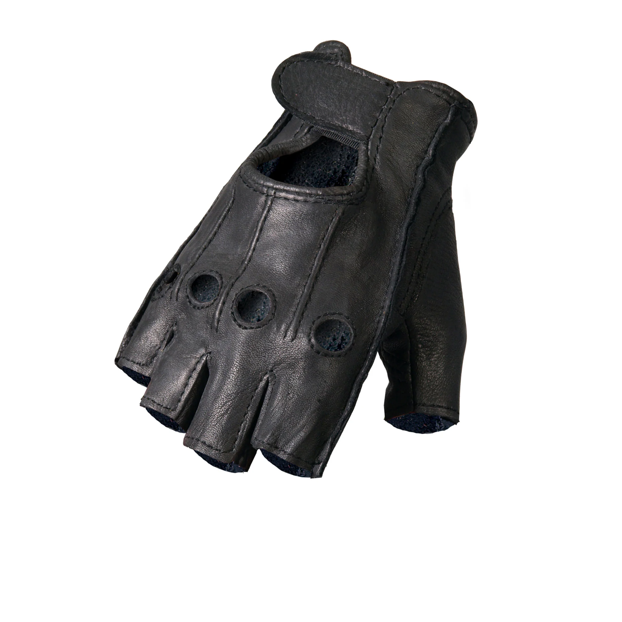 Outstanding Hot Leathers GVD1005 Deerskin Fingerless Gloves Green