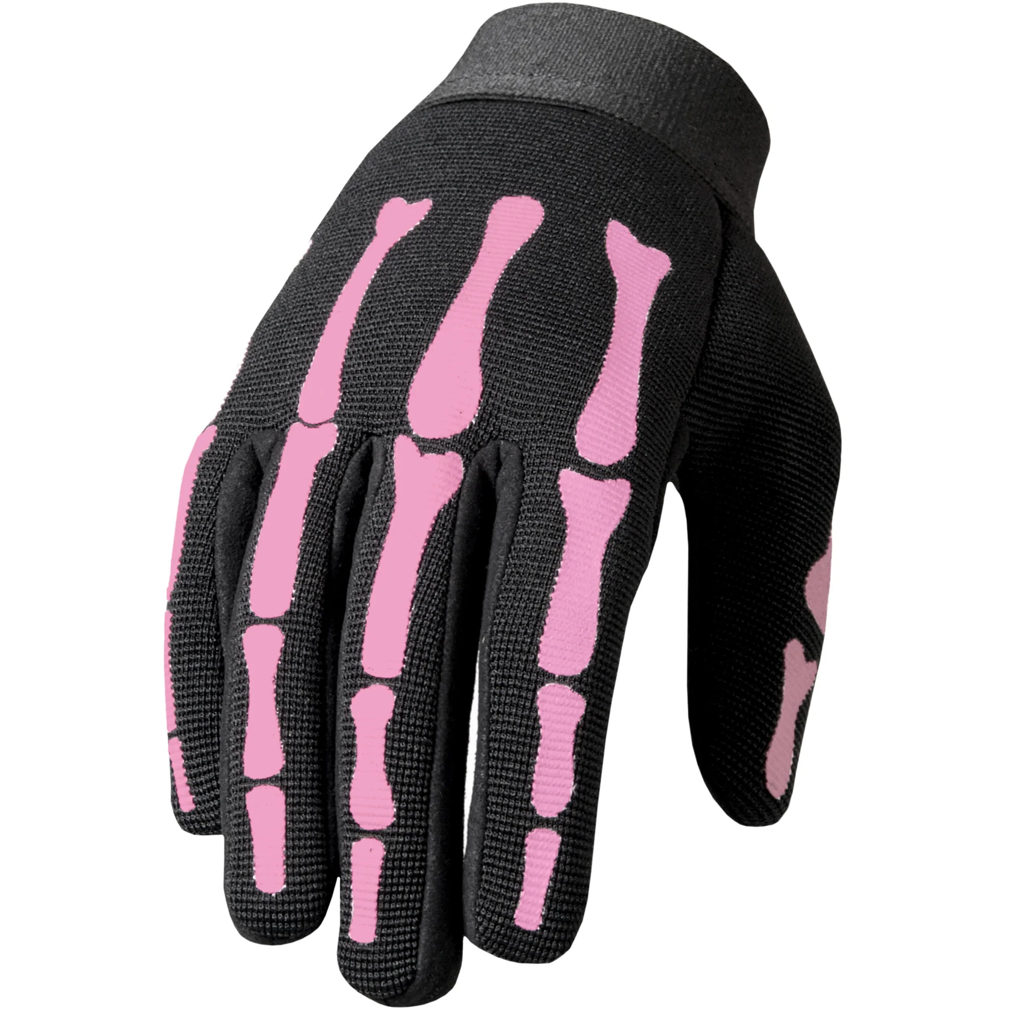 Selected Hot Leathers GVL2006 Pink Skeleton Ladies Mechanics Gloves Prestigious
