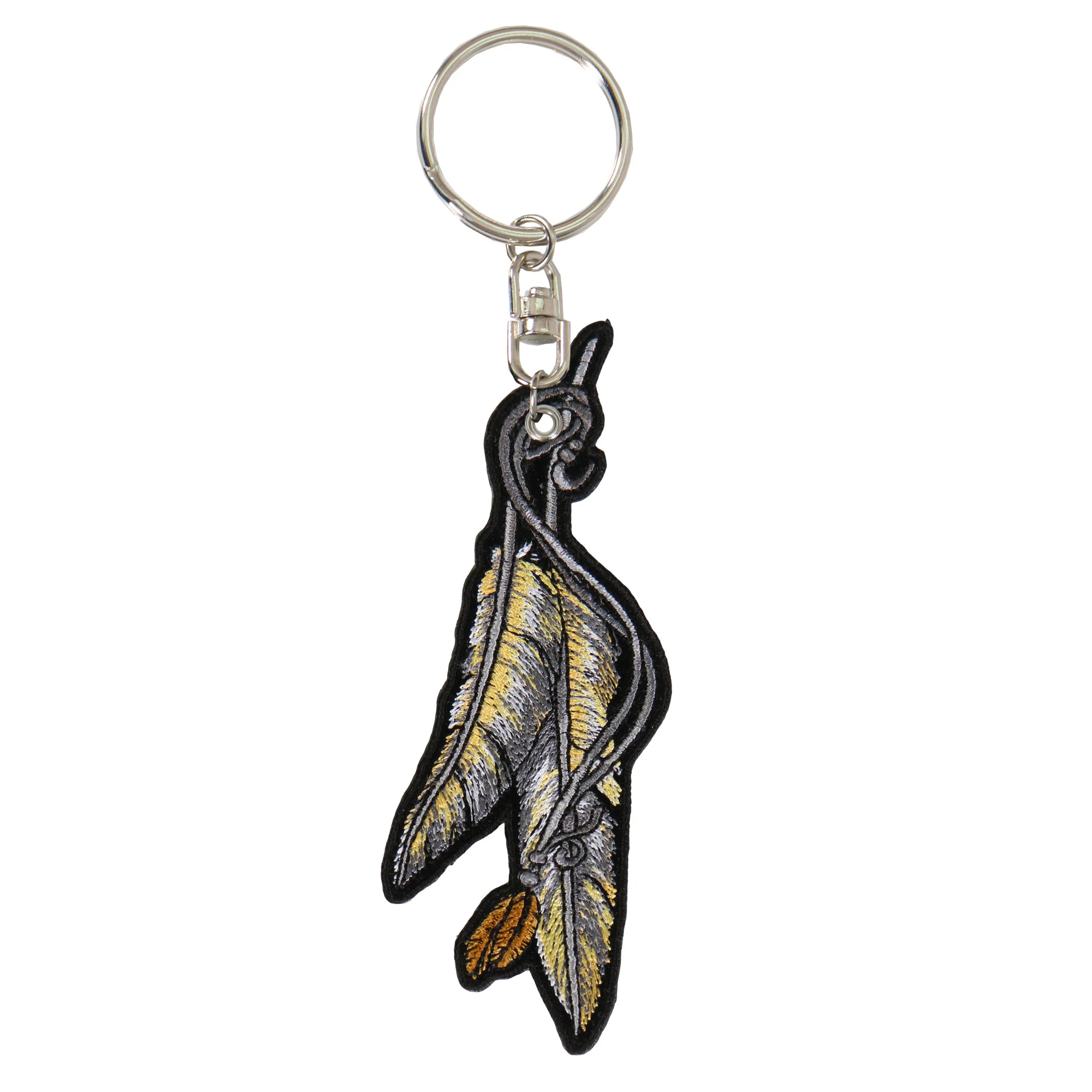 Fashionable Hot Leathers KCH1051 Feather Embroidered Keychain Advanced