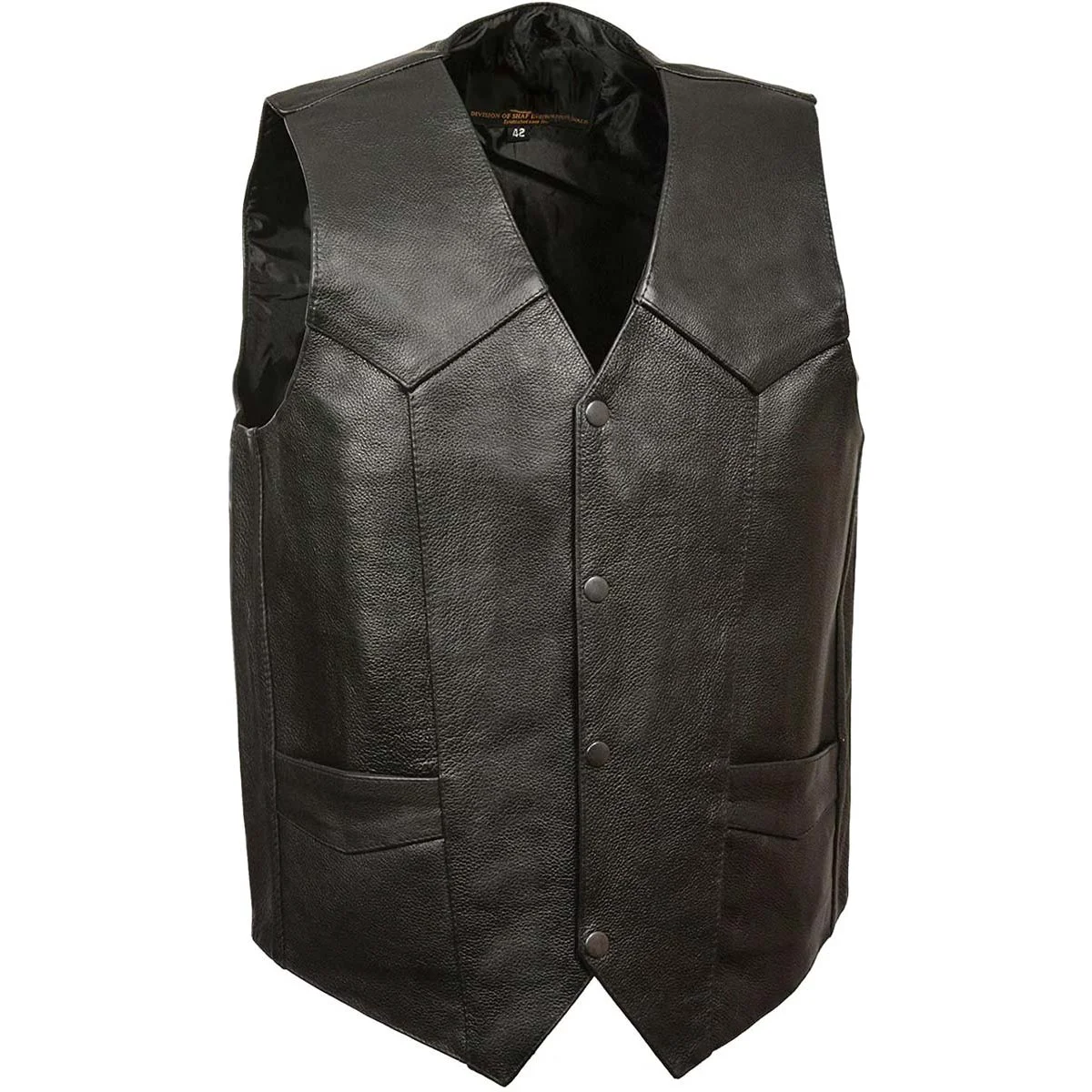 Dependable M-Boss Motorcycle Apparel BOS13514T Men s Black Classic Western Style Conceal Carry Biker Leather Vest in TALL SIZES Relaxed