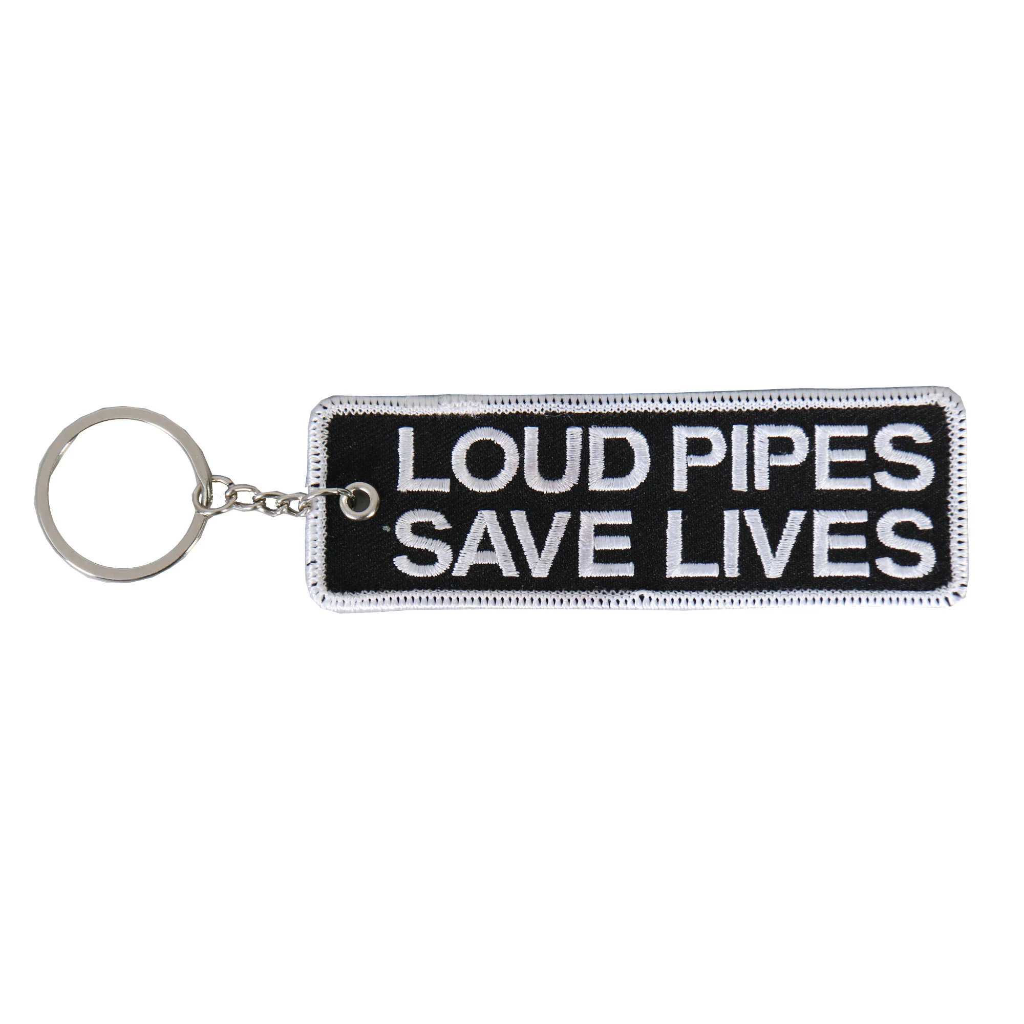 Unique Hot Leathers KCH1001 Loud Pipes Save Lives Embroidered Key Chain Trusted