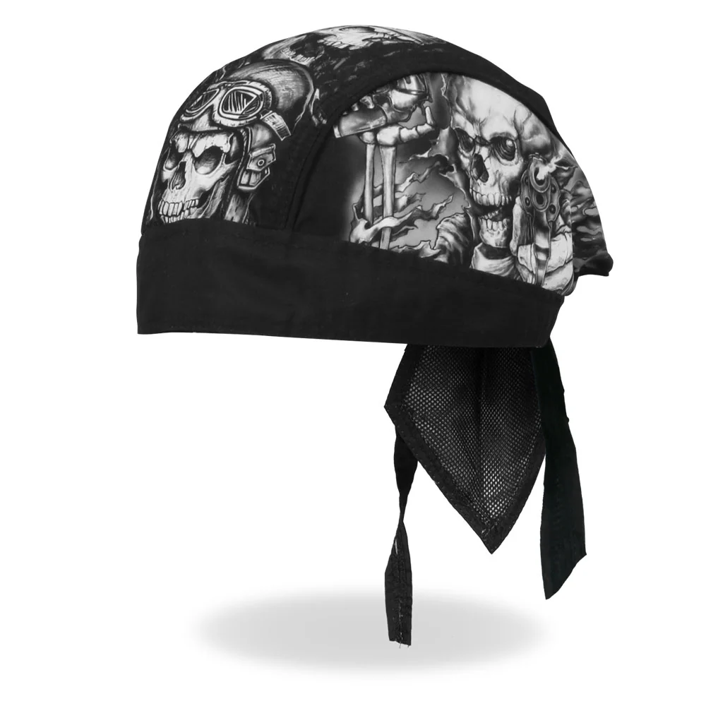 Quality Hot Leathers HWH1093 Smokin Five Skulls Headwrap Genuine