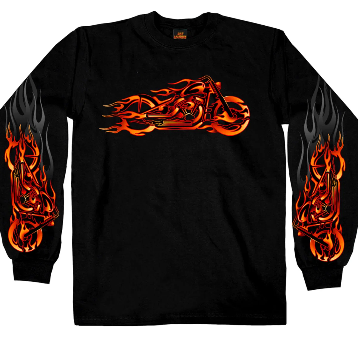 Certified Hot Leathers GMS2154 Men s Fire Bobber Long Sleeve Black Shirt Official