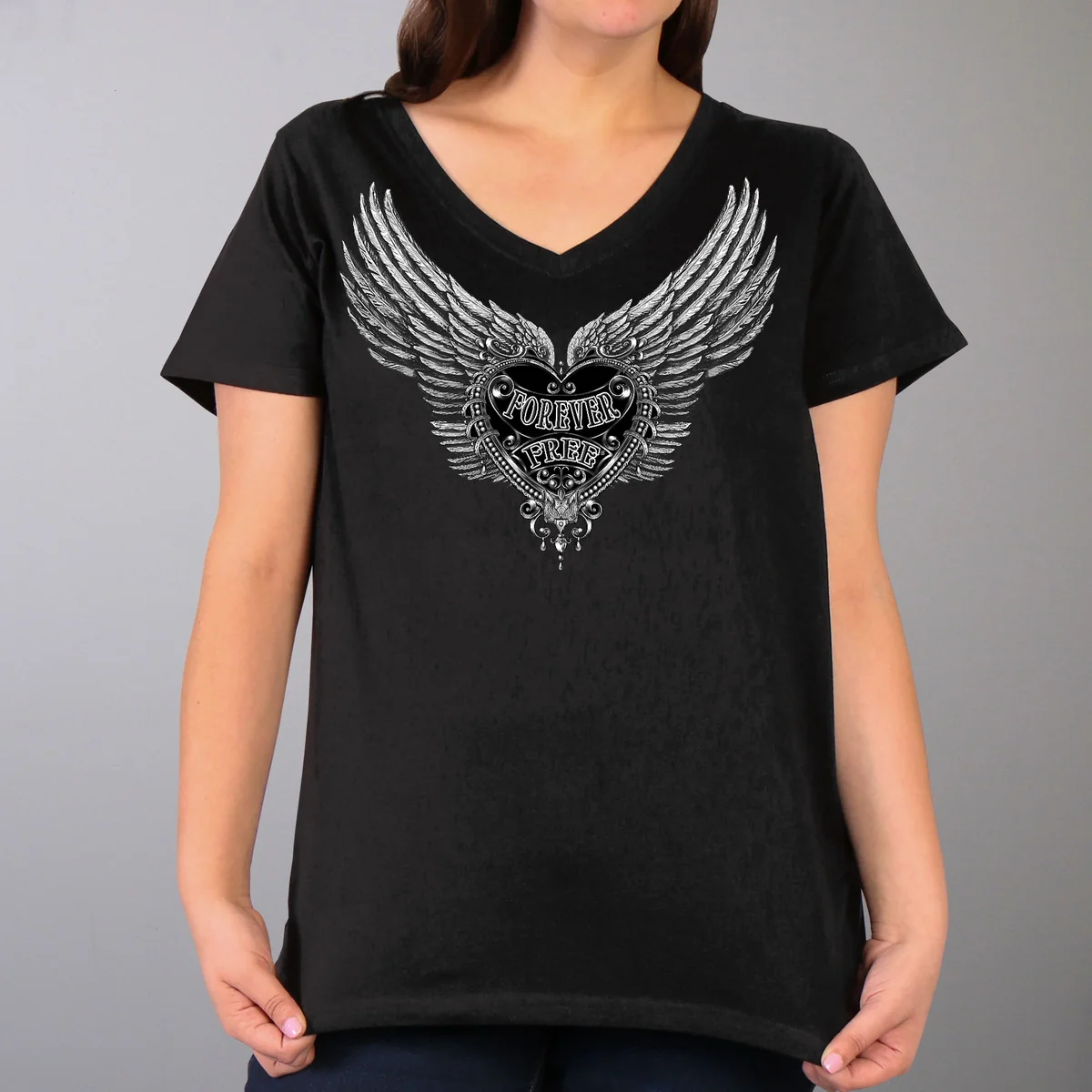 Next-Generation Hot Leathers GLR1509 Silver Flight Ladies Tee Fashionable