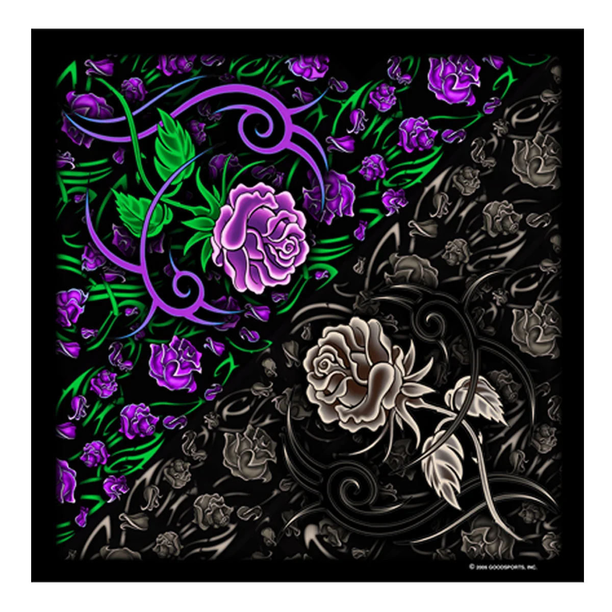 Smooth Hot Leather BAB1001 Tribal Rose Bandana Advanced