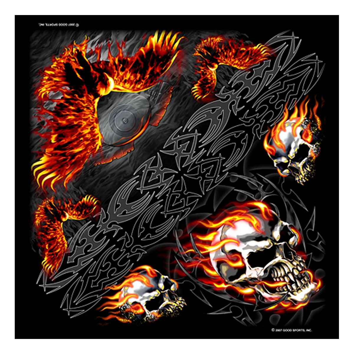 Innovative Hot Leathers BAB1014 Burning Skull and Eagle Bandana Trendy