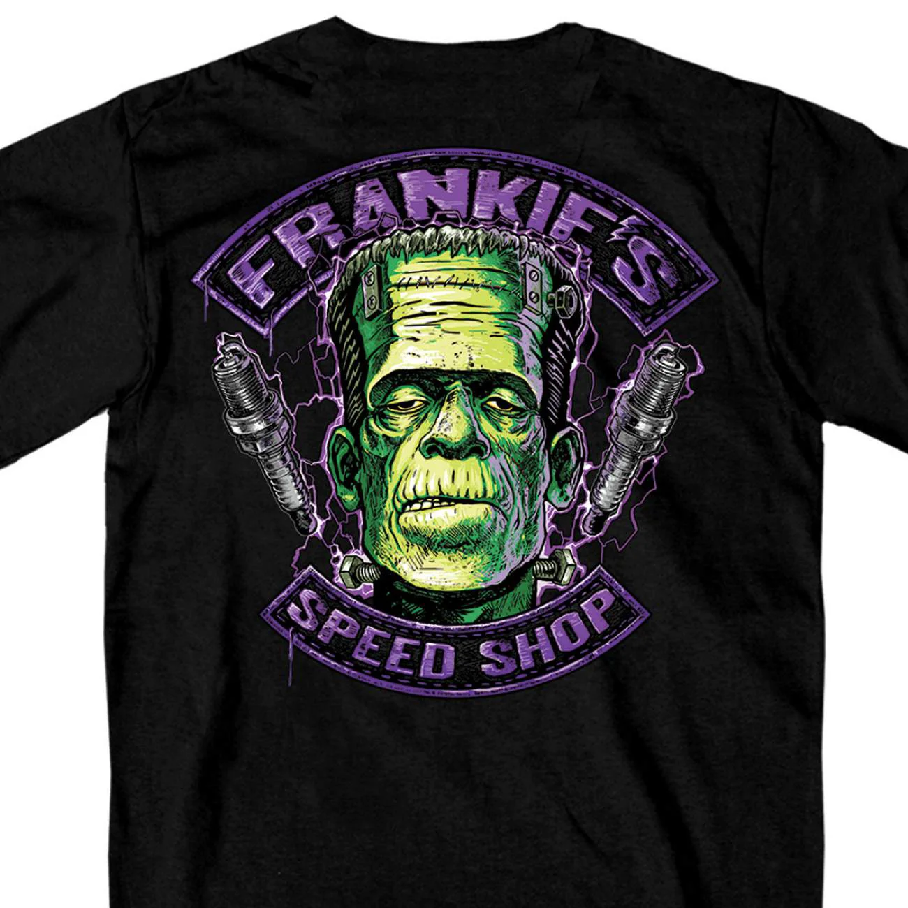 Enhanced Hot Leathers GMD1328 'Frankie's Speed Shop' Mens Black T-Shirt Organic