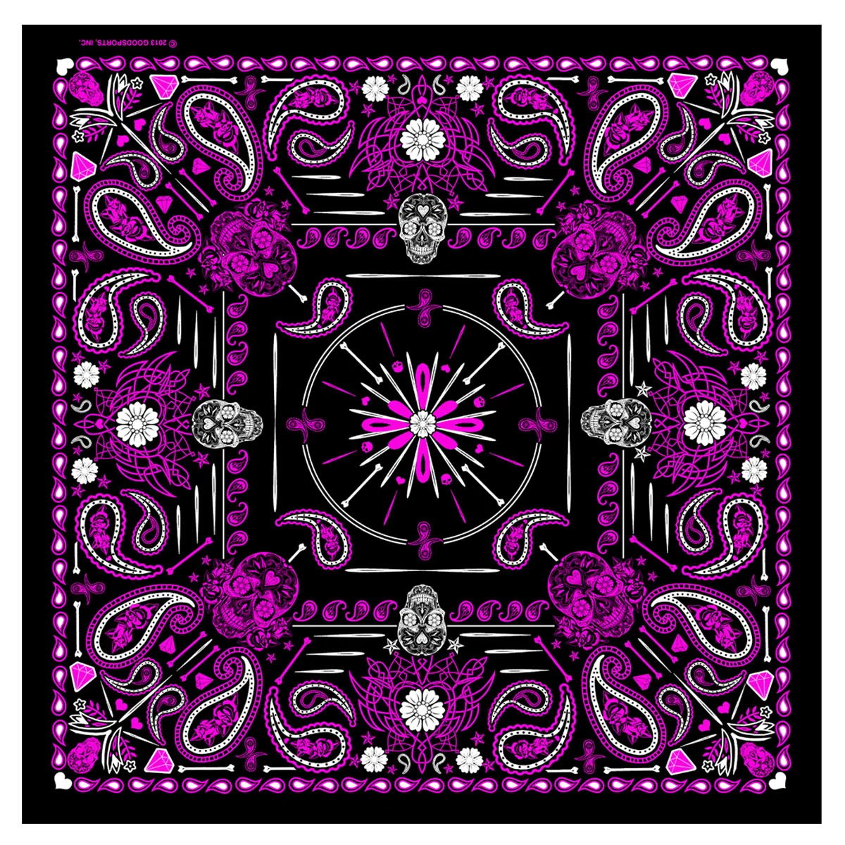 Consistent Hot Leathers BAB1071 Ladies Pink Paisley Skulls Bandana Premium Material
