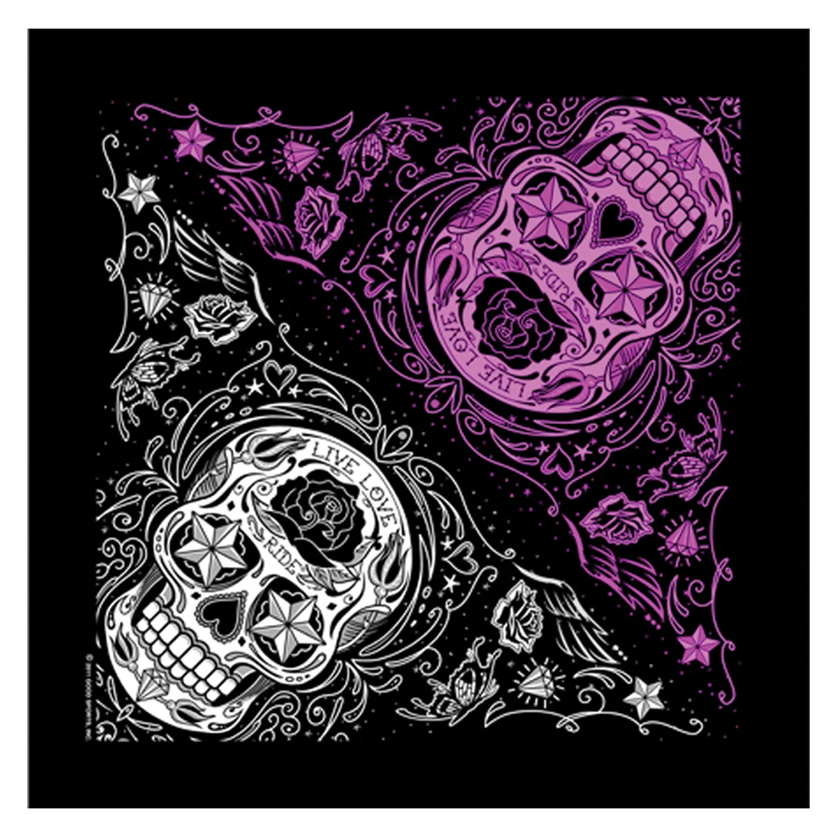 Minimalist Hot Leathers BAB1059 Sugar Skull Bandana 21x21 Smooth