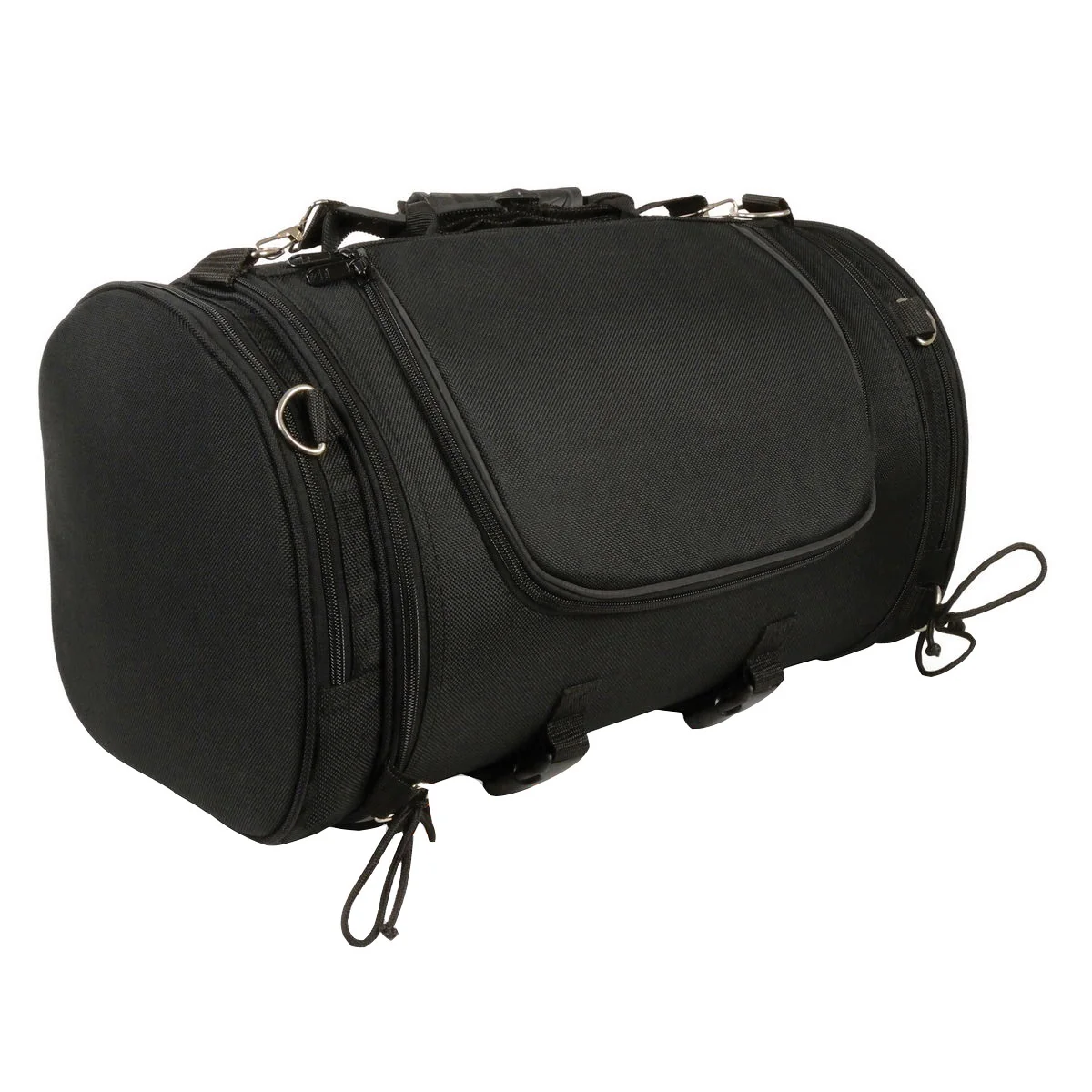 Certified Milwaukee Performance SH683 Large Black Textile Duffel Style Motorcycle Sissy Bar Bag with Carry Strap Durable