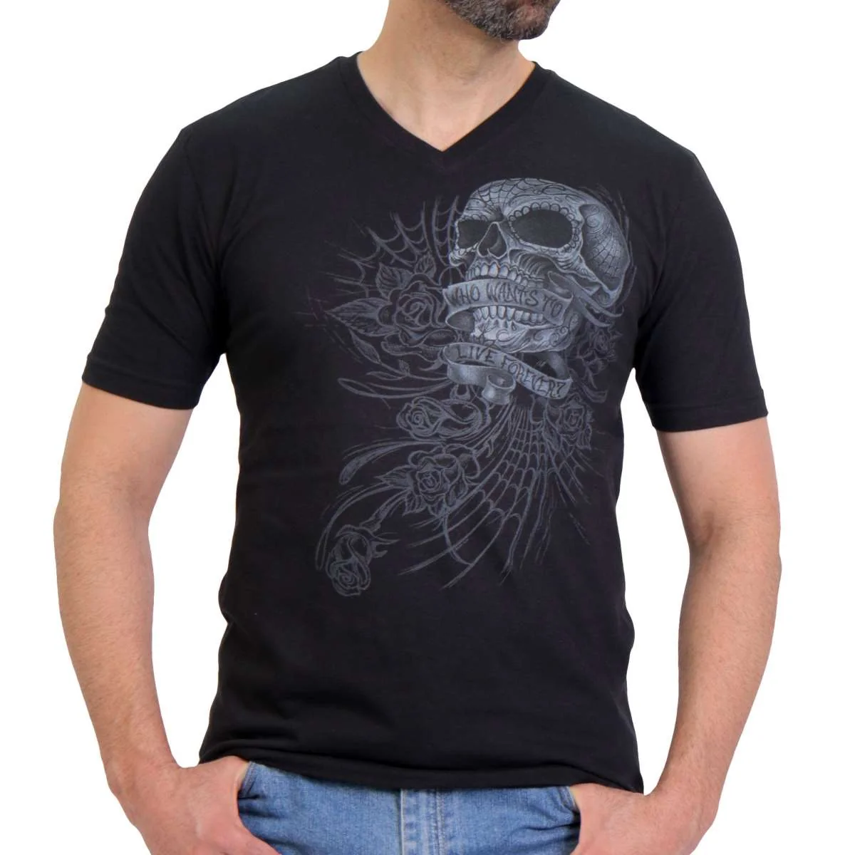 Environmentally Friendly Hot Leathers Men's Sweet Demise V-Neck T-Shirt GMS1500 Crafted