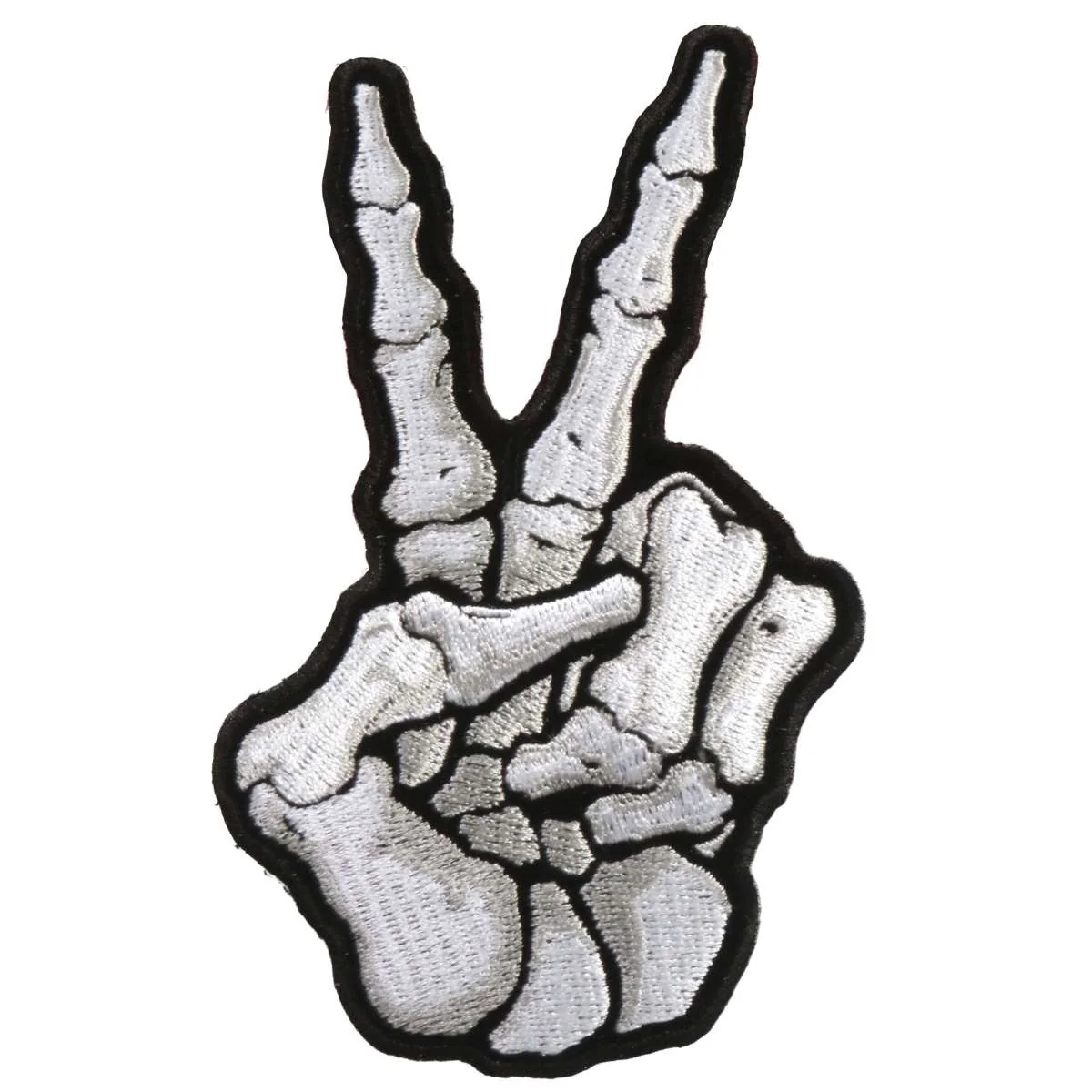 Powerful Hot Leathers 3 x 5 Skeleton Peace Sign Patch PPA9090 Healthy