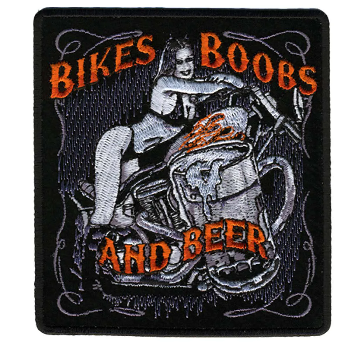 Luxury Hot Leathers Bikes Boobs Beer 4 x 5 Patch PPA3730 Detailed