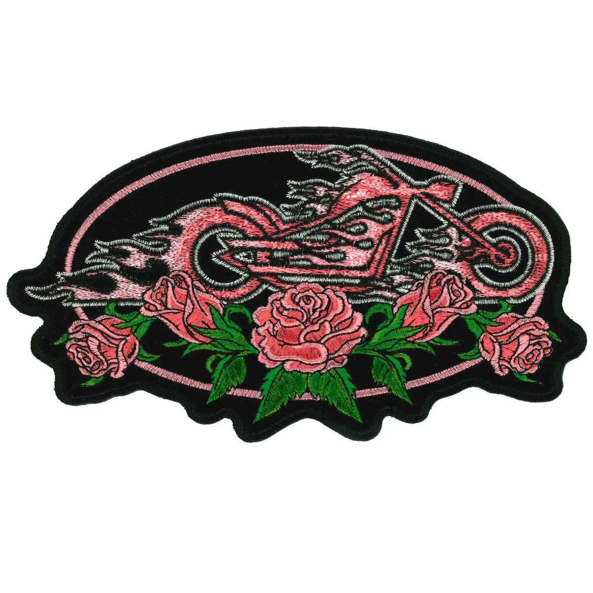 Genuine Hot Leathers Rose Oval 5 Patch PPA2092 Functional