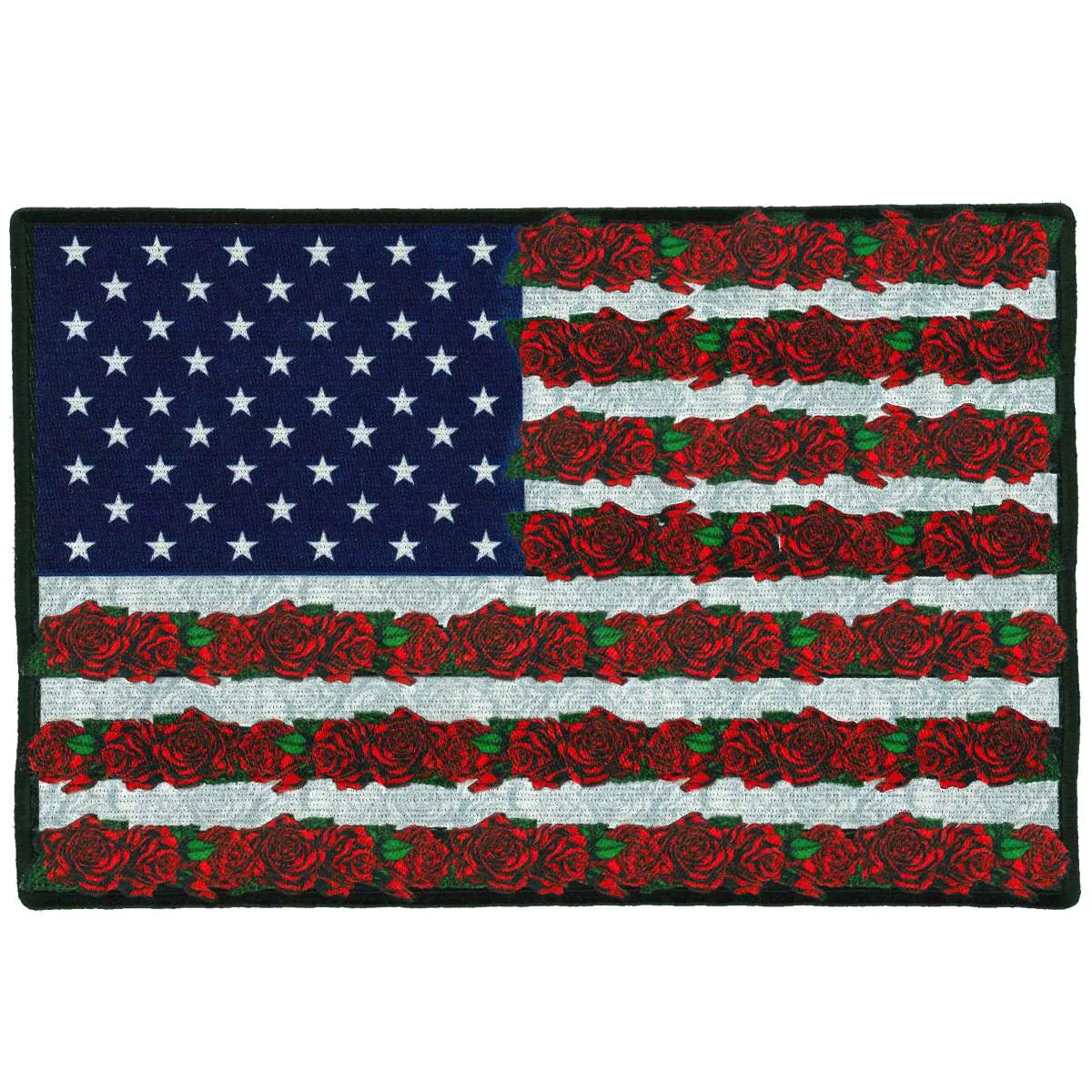 Smooth Hot Leathers Roses Flag 9 X 6 Patch PPQ1739 Comfortable