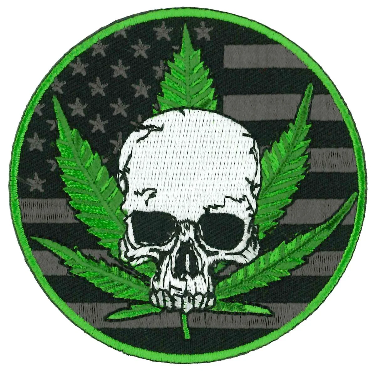 Organic Hot Leathers Skull and Pot Leaf Patch PPL9966 Innovative