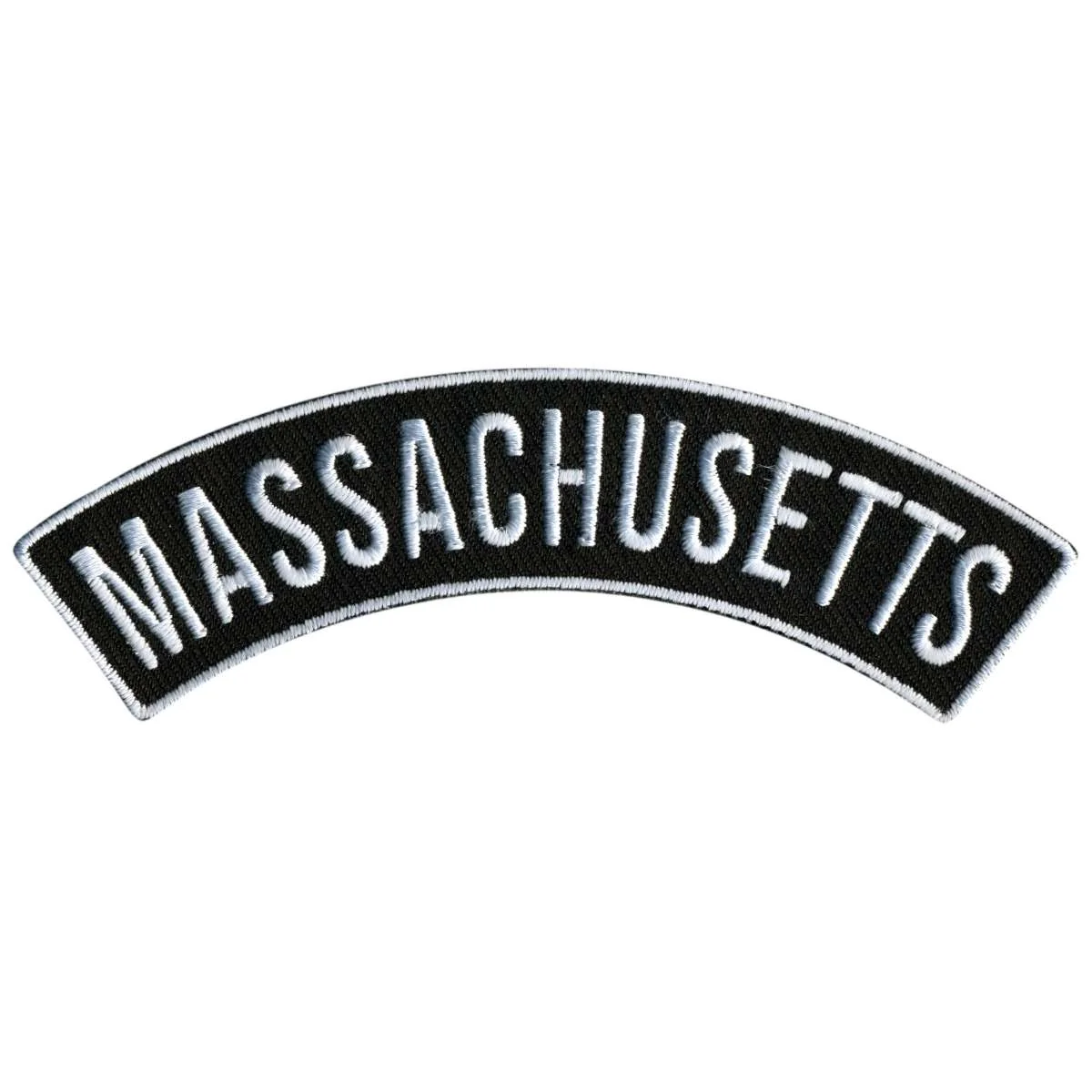 Green Hot Leathers Massachusetts 4 X 1 Top Rocker Patch PPM4042 Top-Quality