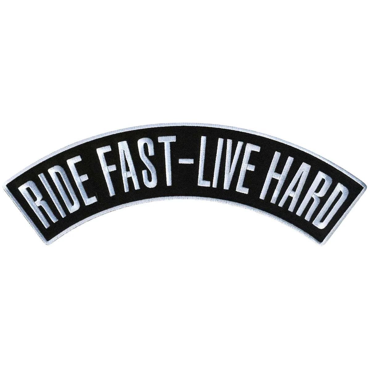 Flexible Hot Leathers Ride Fast - Live Hard 12 X 3 Top Rocker Patch PPM4203 Quality