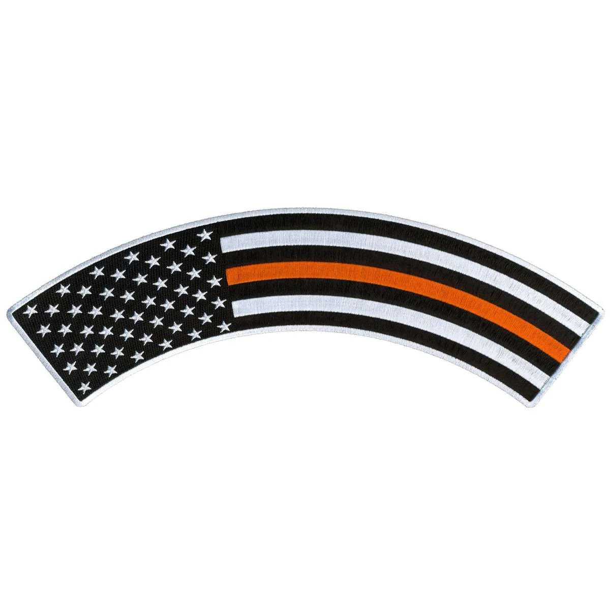 Premium Material Hot Leathers Thin Orange Line 12 X 3 Top Rocker Patch PPM4161 High-Grade