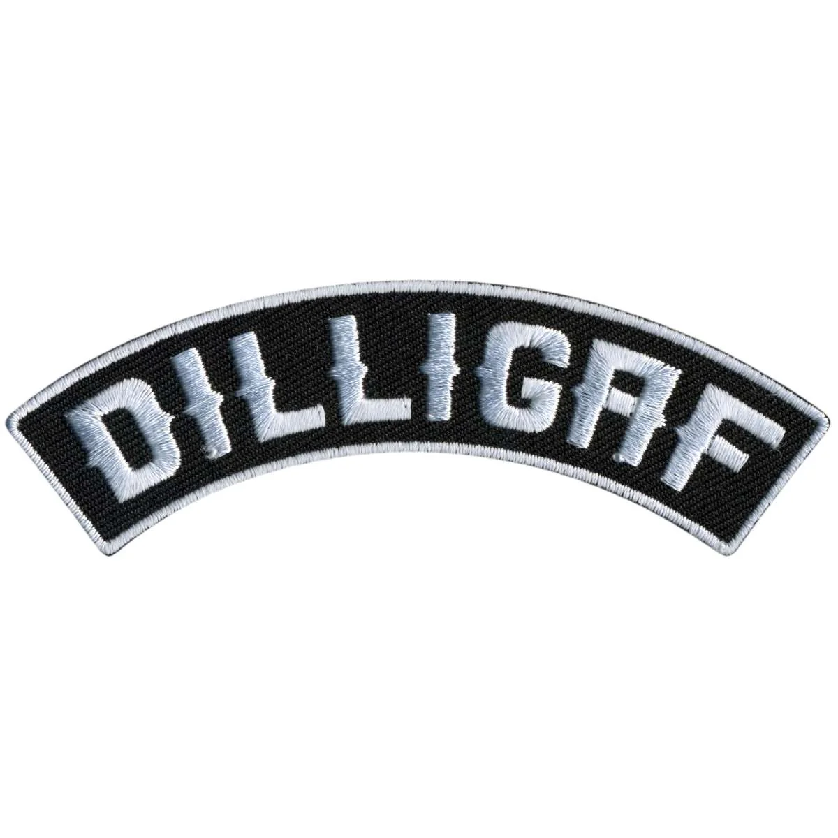 Crafted Hot Leathers DILLIGAF 4 X 1 Top Rocker Patch PPM4126 Solid