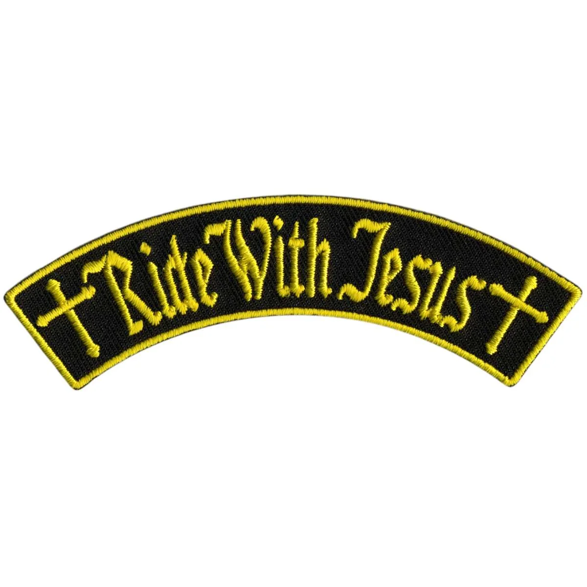 High-Grade Hot Leathers Ride With Jesus 4 X 1 Top Rocker Patch PPM4206 Expertly Made