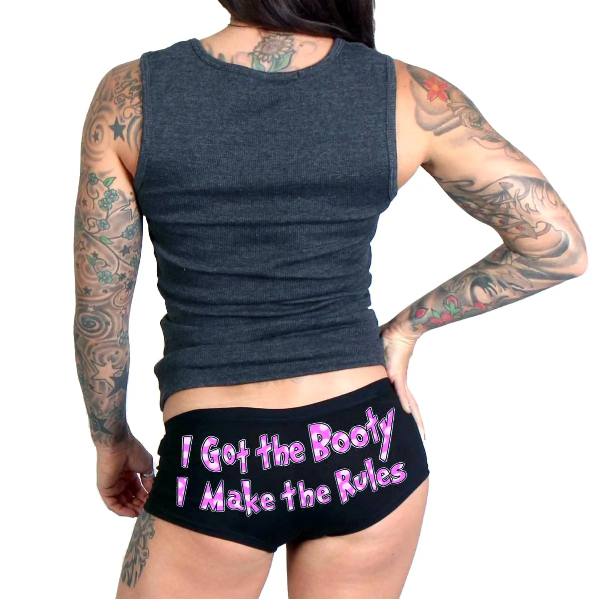 Trusted Hot Leathers I Got The Booty I Make The Rules Boy Shorts PTB7474 Superior