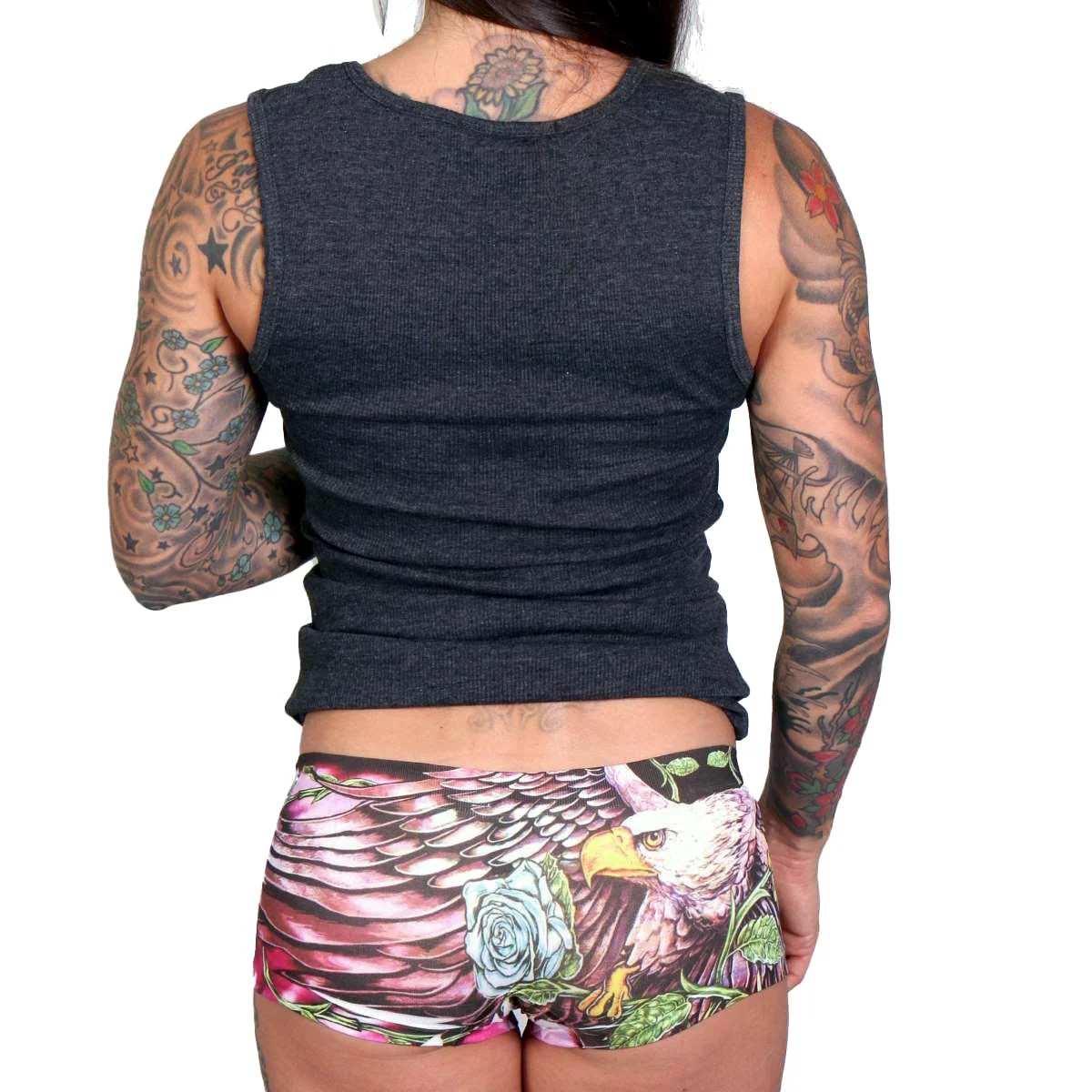 Fine Crafted Hot Leathers Eagle Flowers Ladies Boy Shorts PTB7504 Specialty