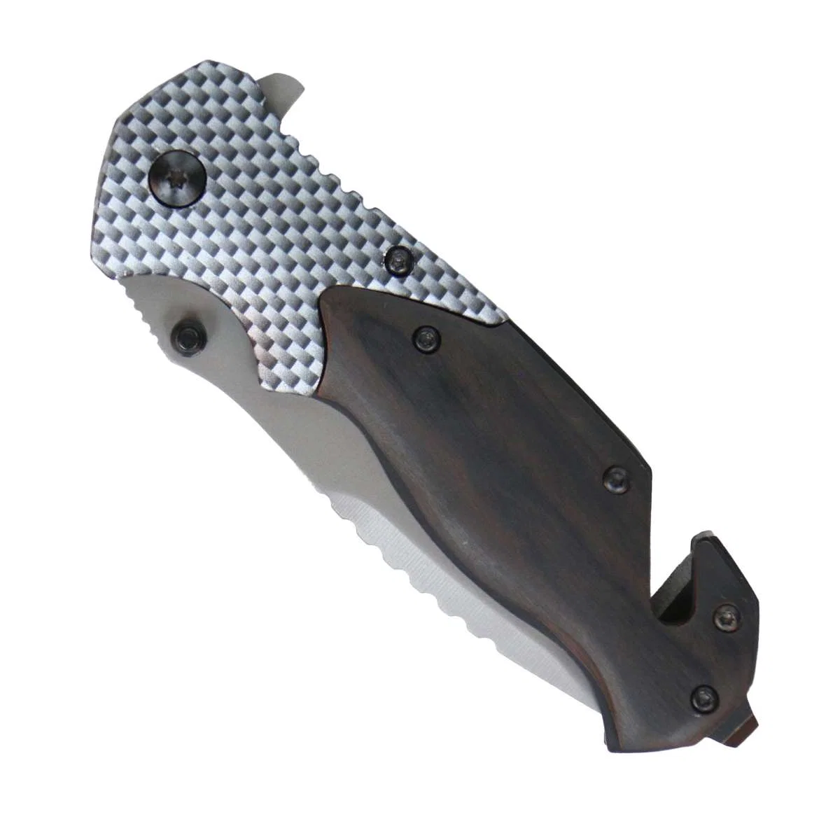 Lightweight Hot Leathers Checkered w Wood Detail Knife KNA1176 Original