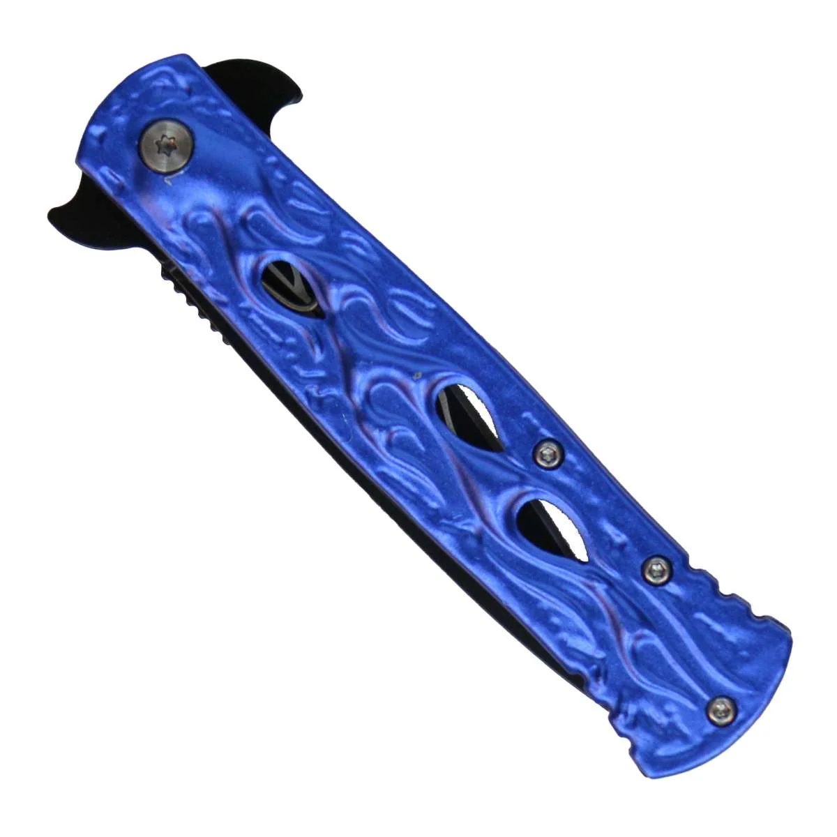Comfortable Hot Leathers Blue Flame Stiletto Knife KNA1171 Trusted