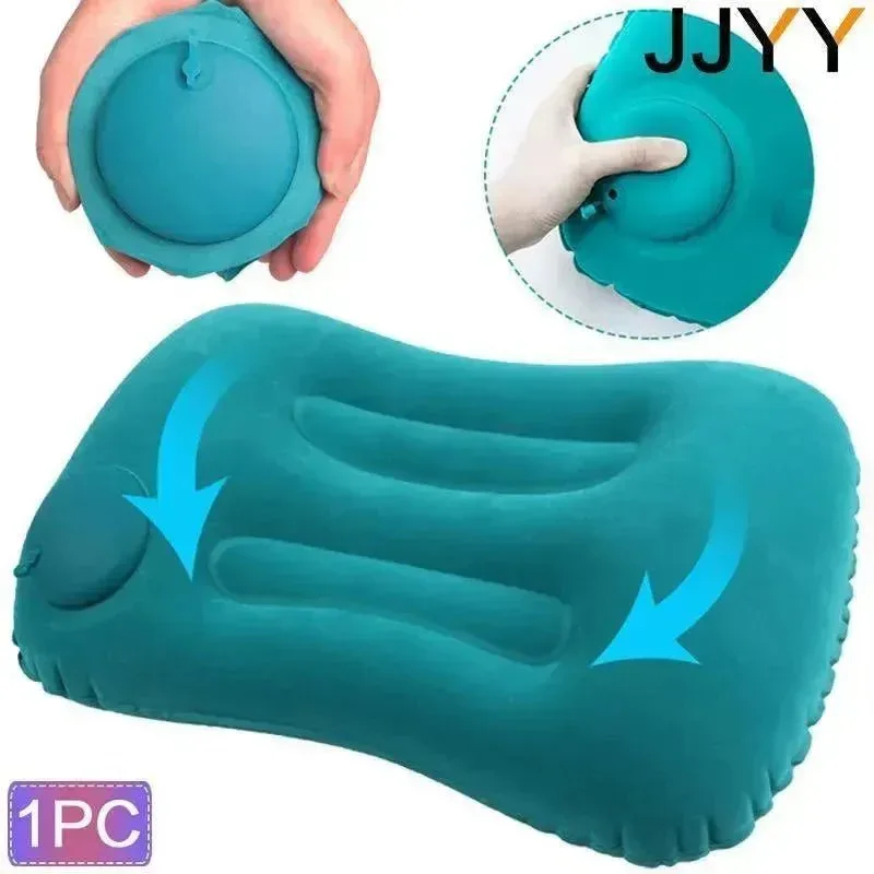 Eco-Friendly Inflatable Travel Pillow – Foldable Neck Cushion for Airplane Car Camping Sophisticated